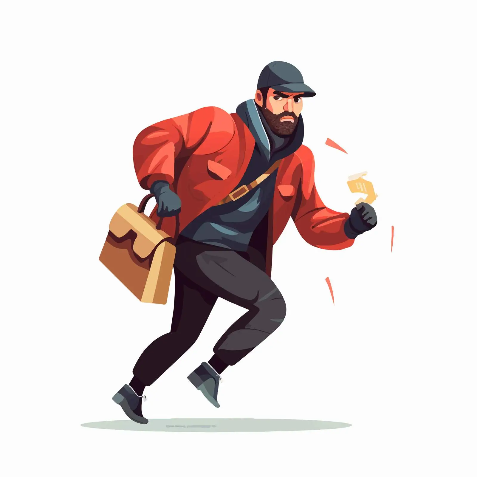 Burglar with Gun in Stealthy Pose – free deception image from Dotvec