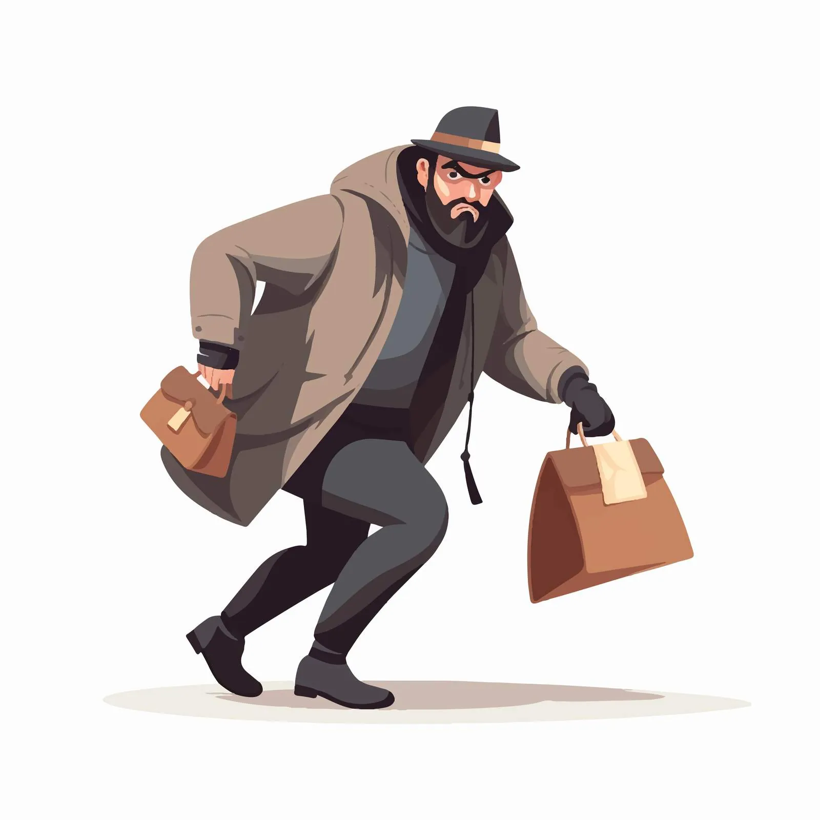 Thief with Gun in Stealth Mode Illustration — free download from Dotvec