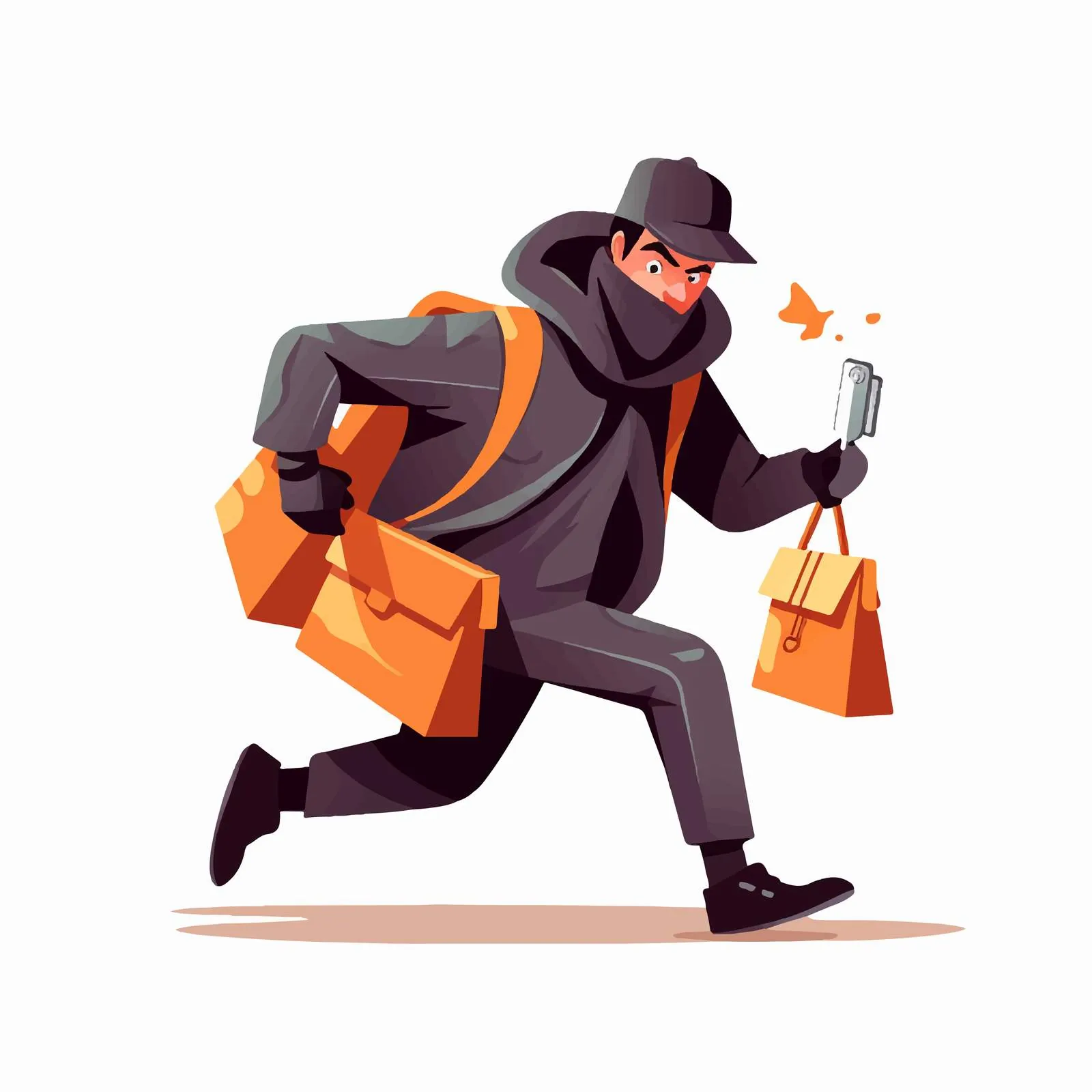 Sneaky Thief with Gun Vector Illustration — free download from Dotvec