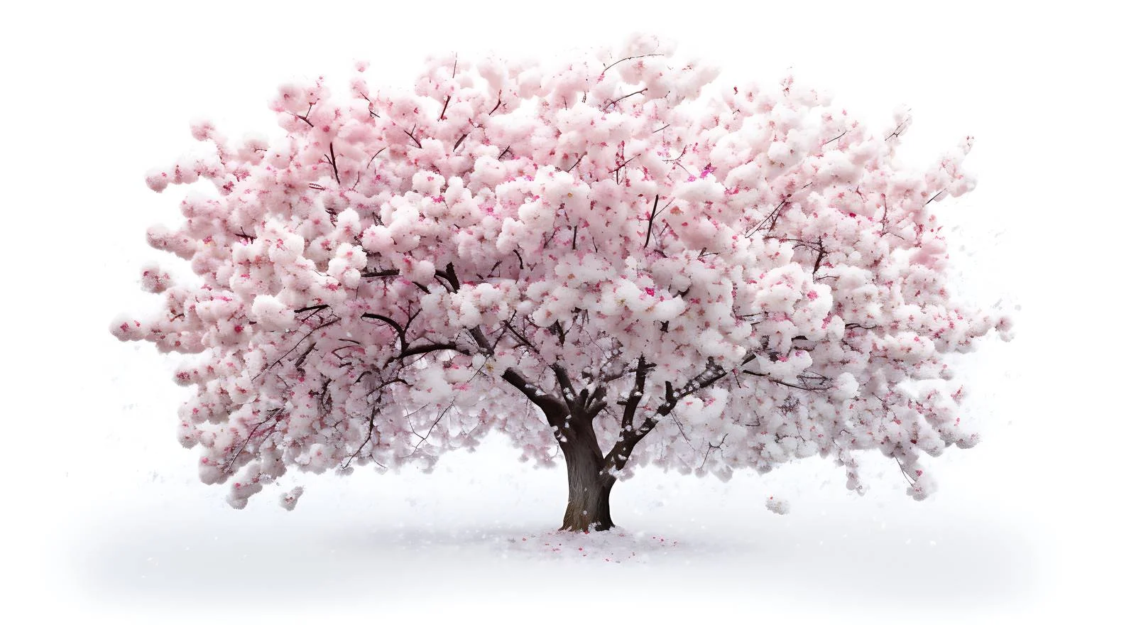 Snowfall on spring blossom tree — free download from Dotvec