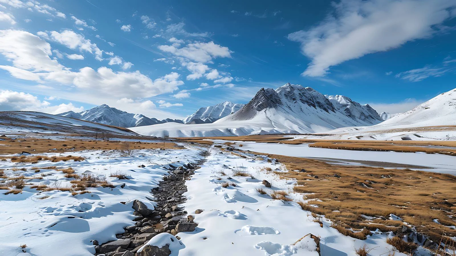 Serene Snowscape of Galongla Mountain Xizang — free download from Dotvec