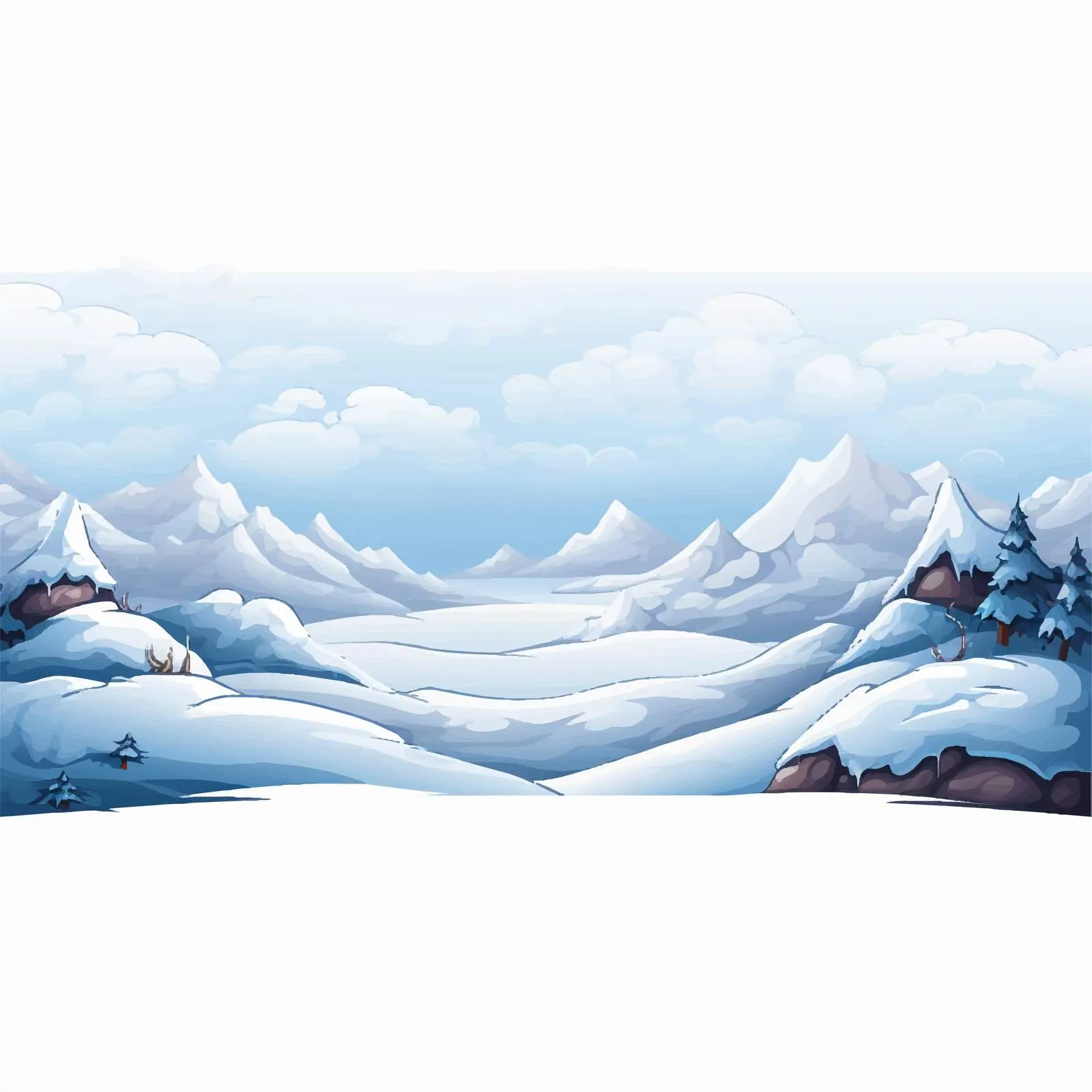 Snow Line Vector Illustration on White Background — free download from Dotvec