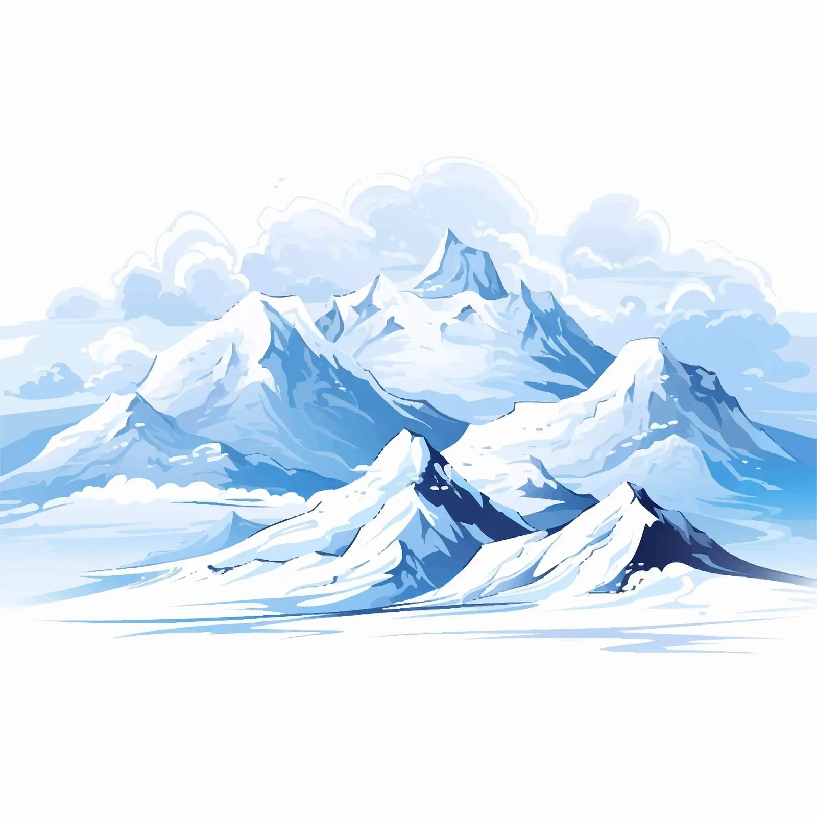 Snow Line Vector Illustration on White Background — free download from Dotvec