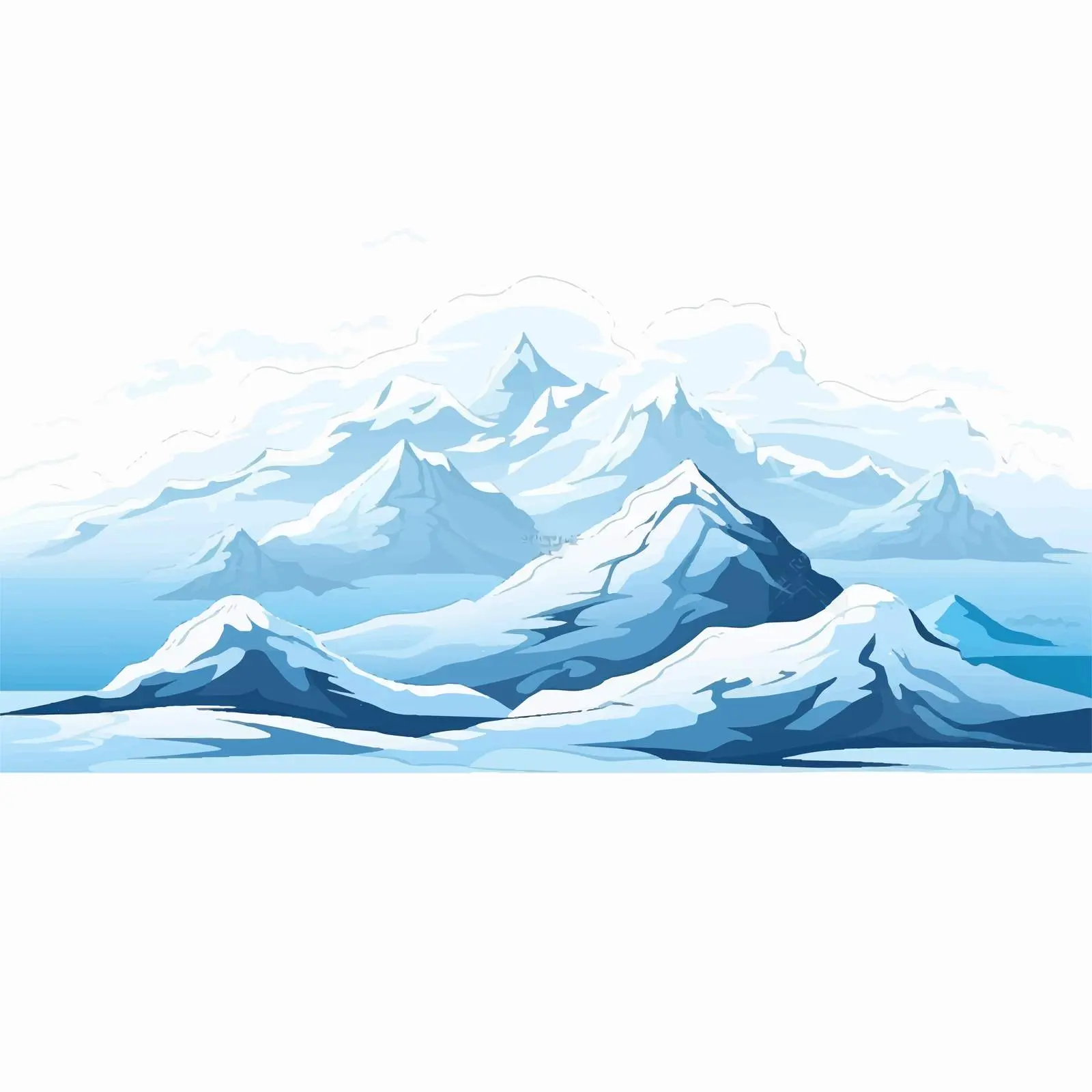 Snow Line Vector Illustration on White Background — free download from Dotvec