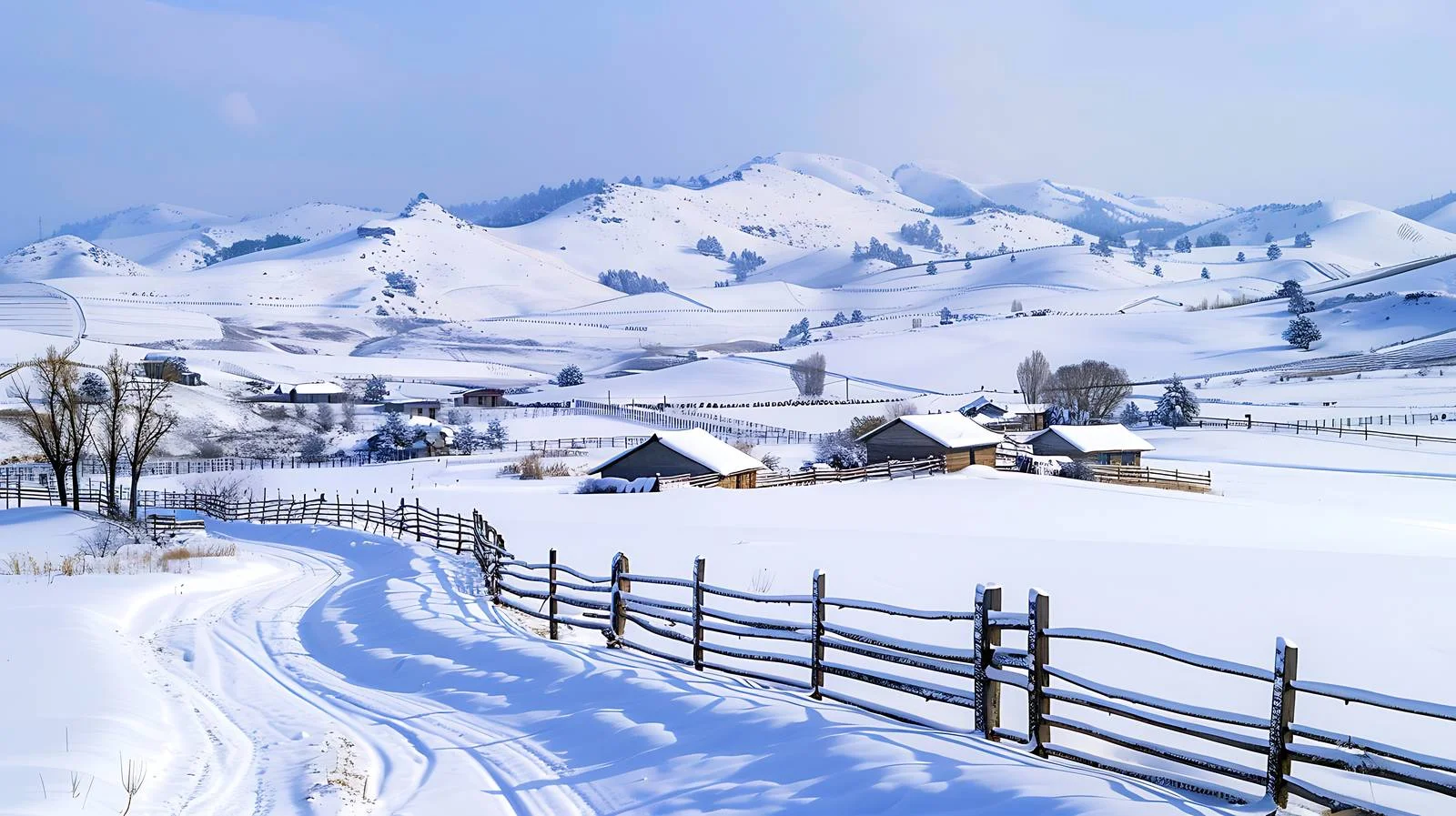 Tranquil Winter Landscape of Guanshan Ranch — free download from Dotvec