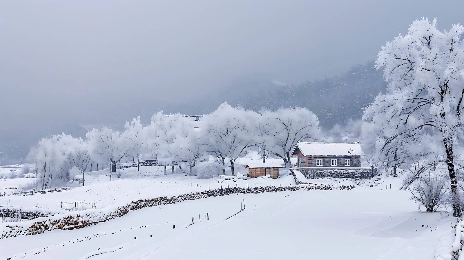 Frosty Guanshan Ranch Vista in Shaanxi — free download from Dotvec