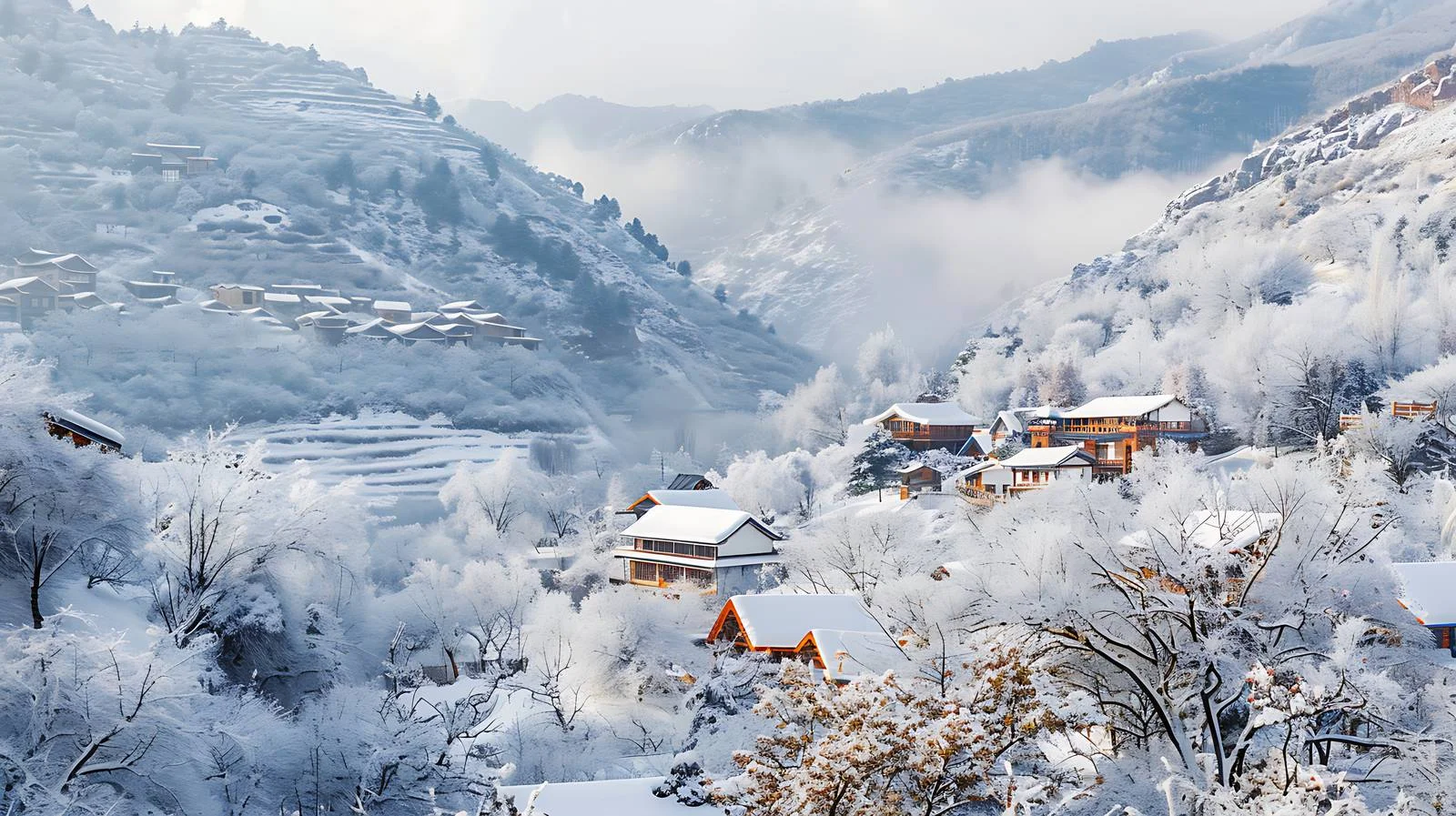 Serene Winter Landscape at Guanshan Ranch — free download from Dotvec