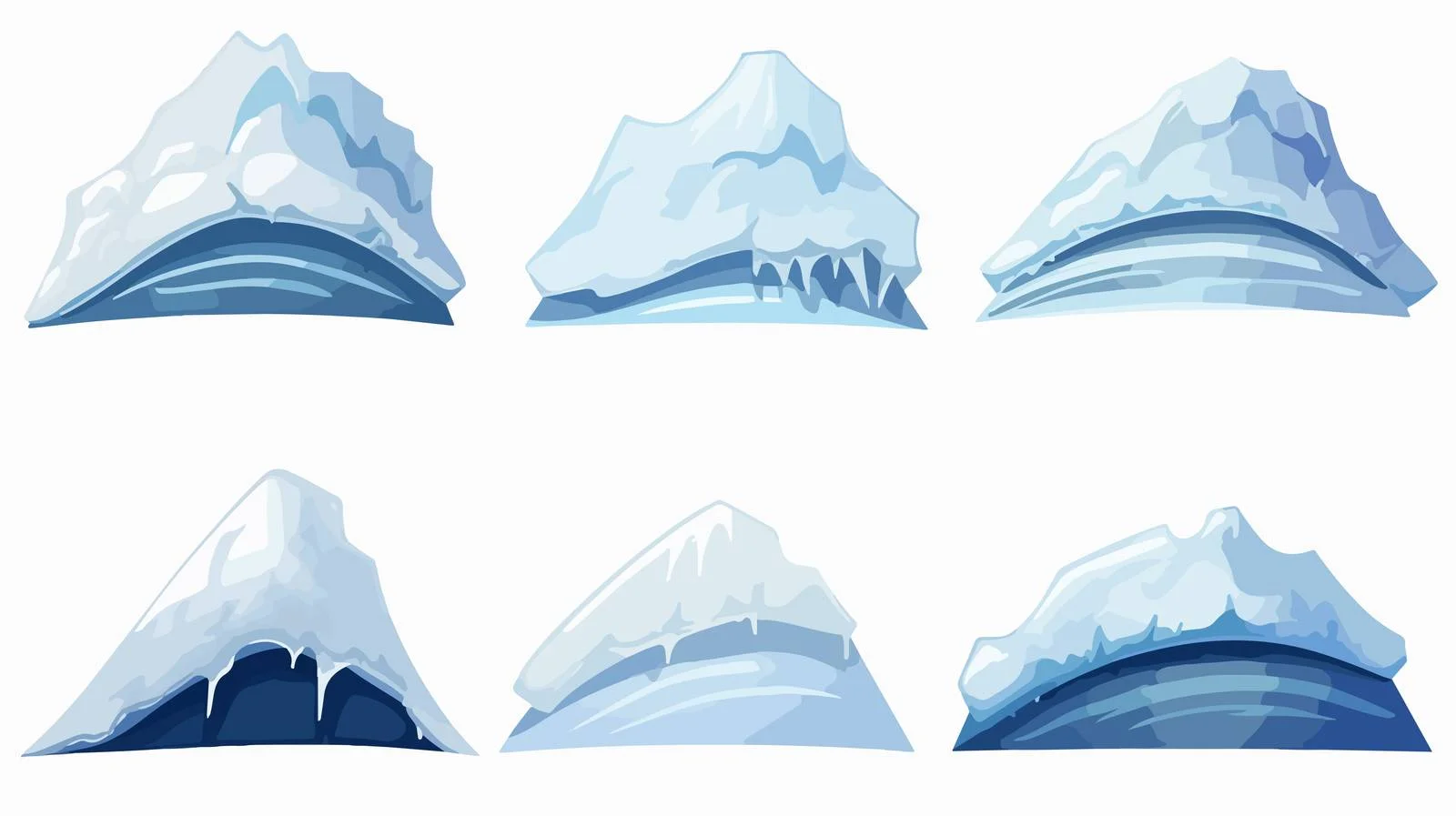 Varied Snow Caps and Drifts Art — free download from Dotvec