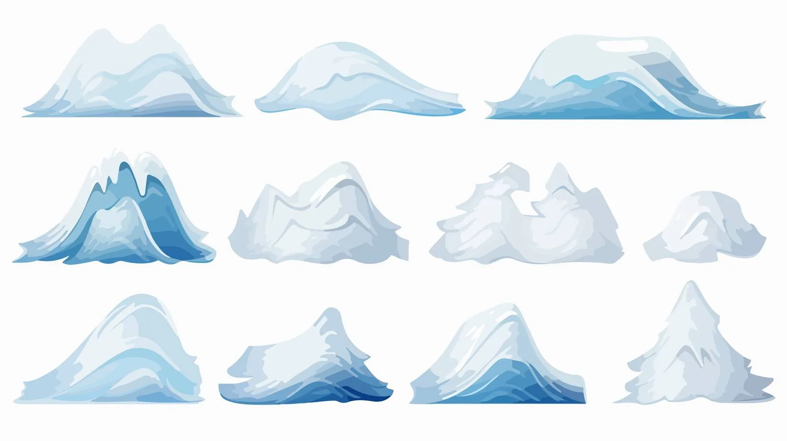 Variety of Snow Caps and Snowdrifts — free download from Dotvec