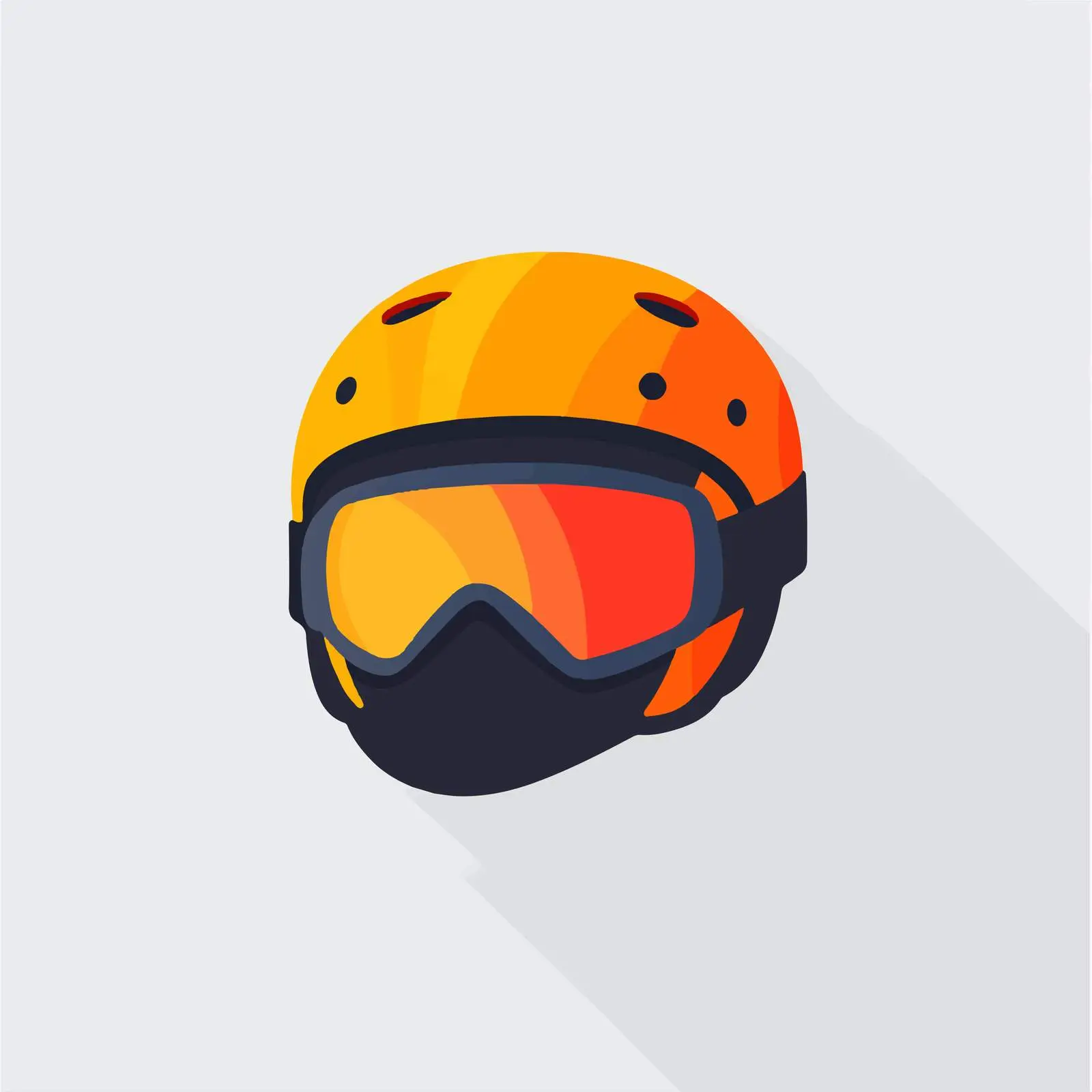 Flat Icon of Snowboard Helmet on Grey Background — free download from Dotvec