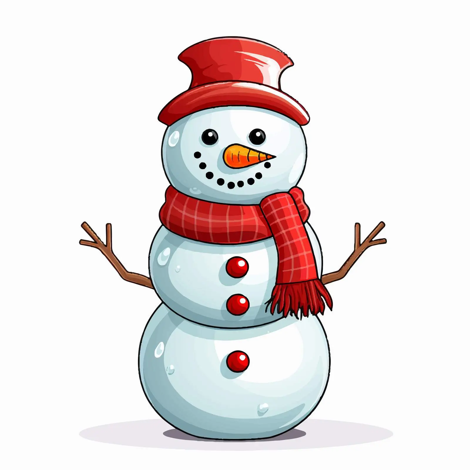 Happy Snowman Cartoon Vector Illustration — free download from Dotvec