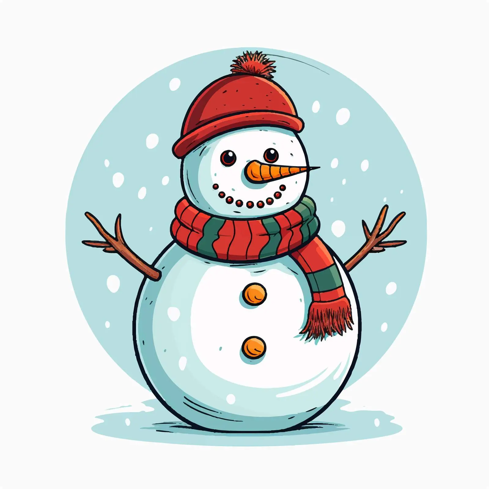 Cartoon Snowman Christmas Theme Vector Illustration — free download from Dotvec