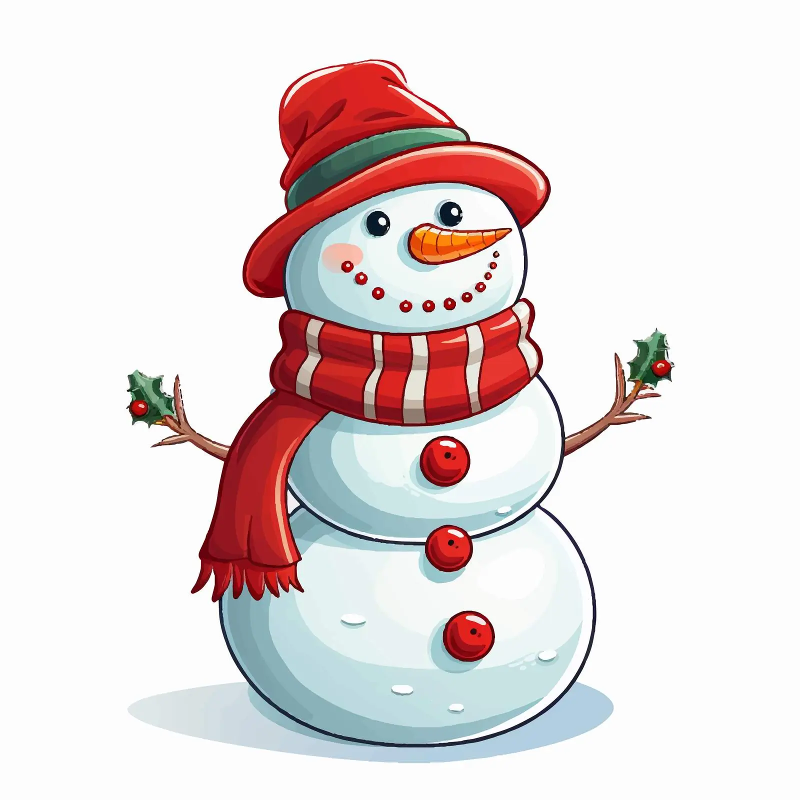 Cartoon Snowman in Christmas Theme Vector Illustration — free download from Dotvec