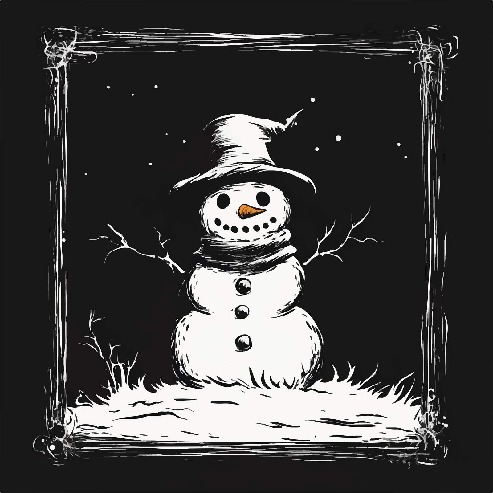 Snowman Silhouette Vector Illustration Art — free download from Dotvec