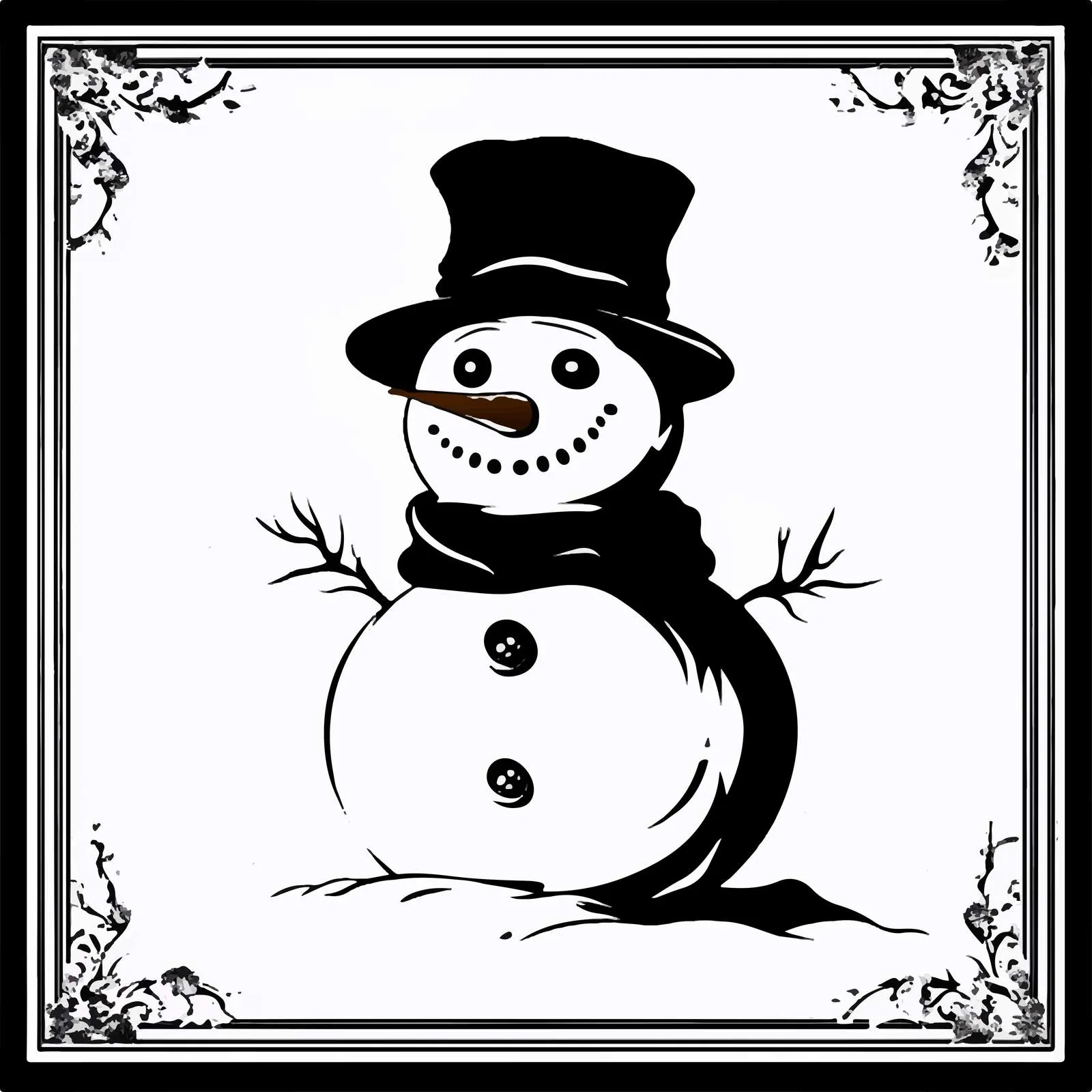 Snowman Vector Silhouette Illustration Artwork — free download from Dotvec