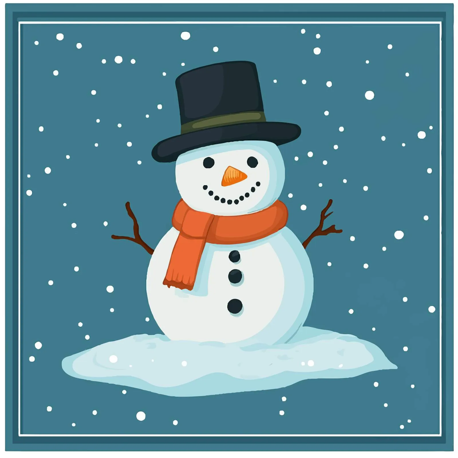 Flat Snowman Vector Illustration Art — free download from Dotvec