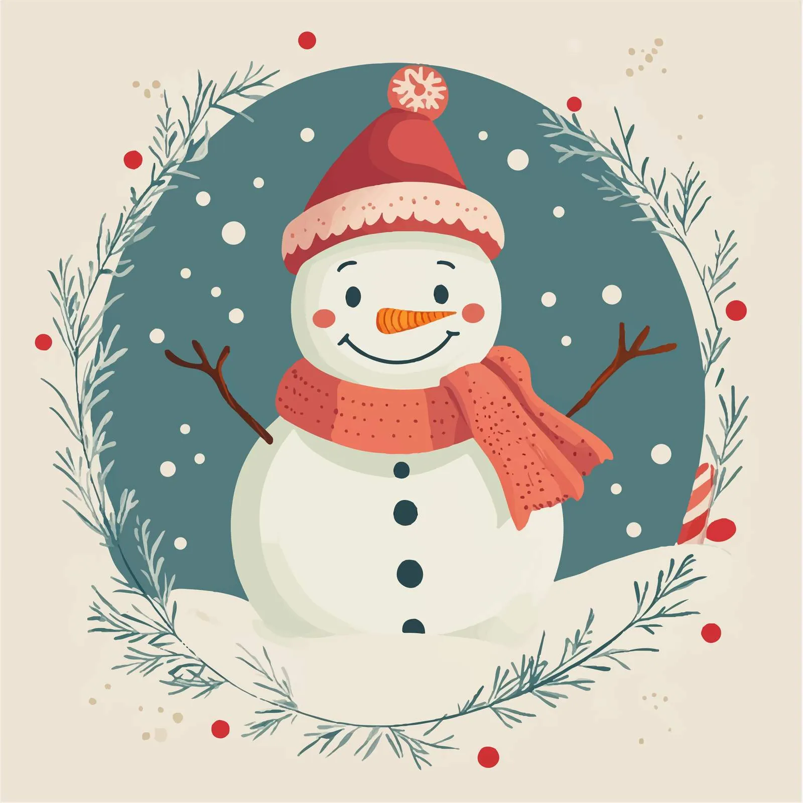 Flat Vector Snowman Illustration for Art Projects — free download from Dotvec