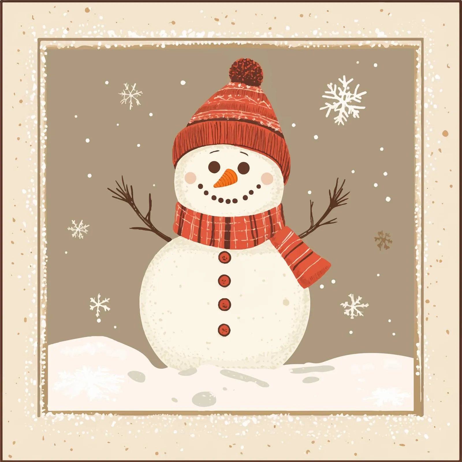 Flat Snowman Vector Illustration for Holidays — free download from Dotvec