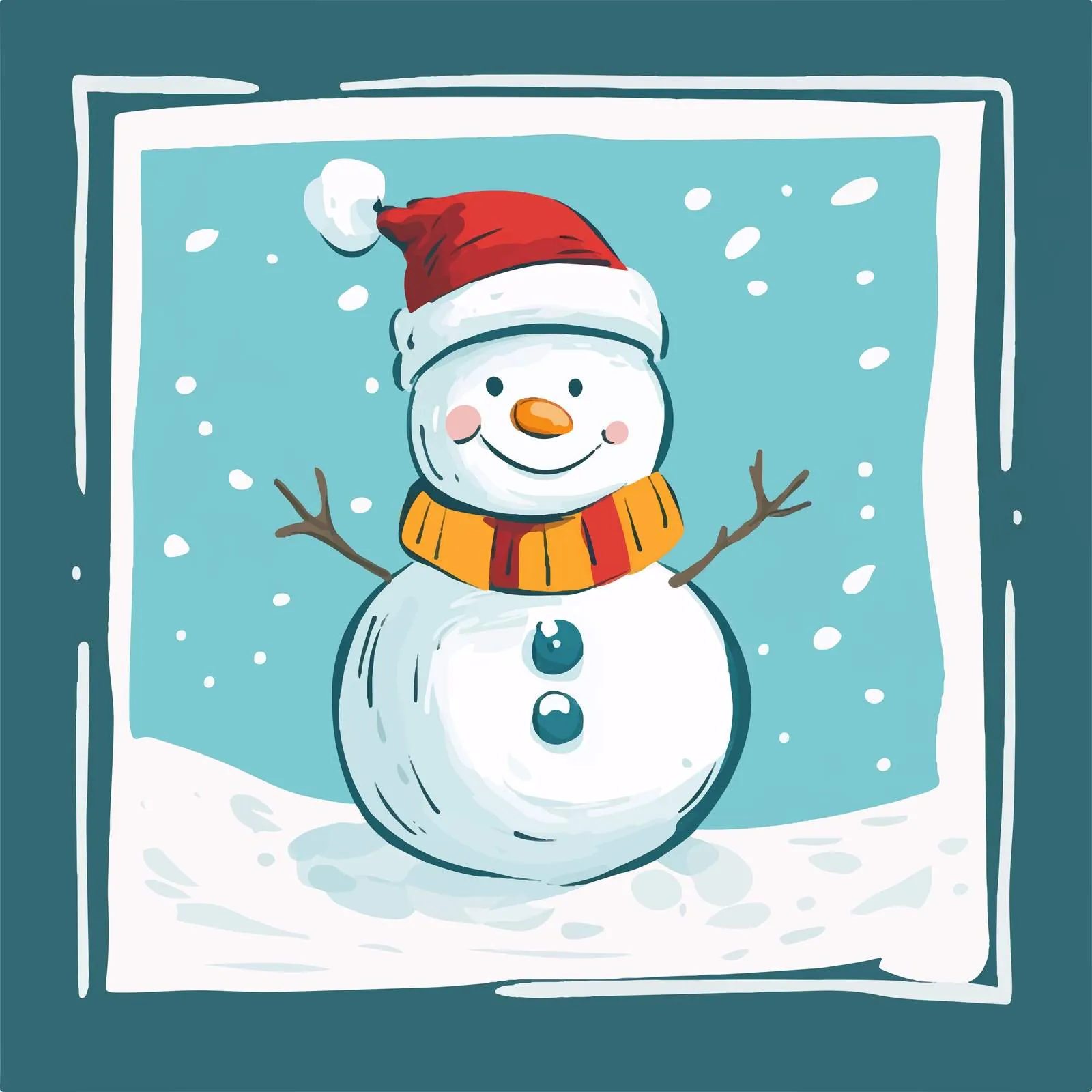 Snowman Vector Illustration in Flat Design — free download from Dotvec