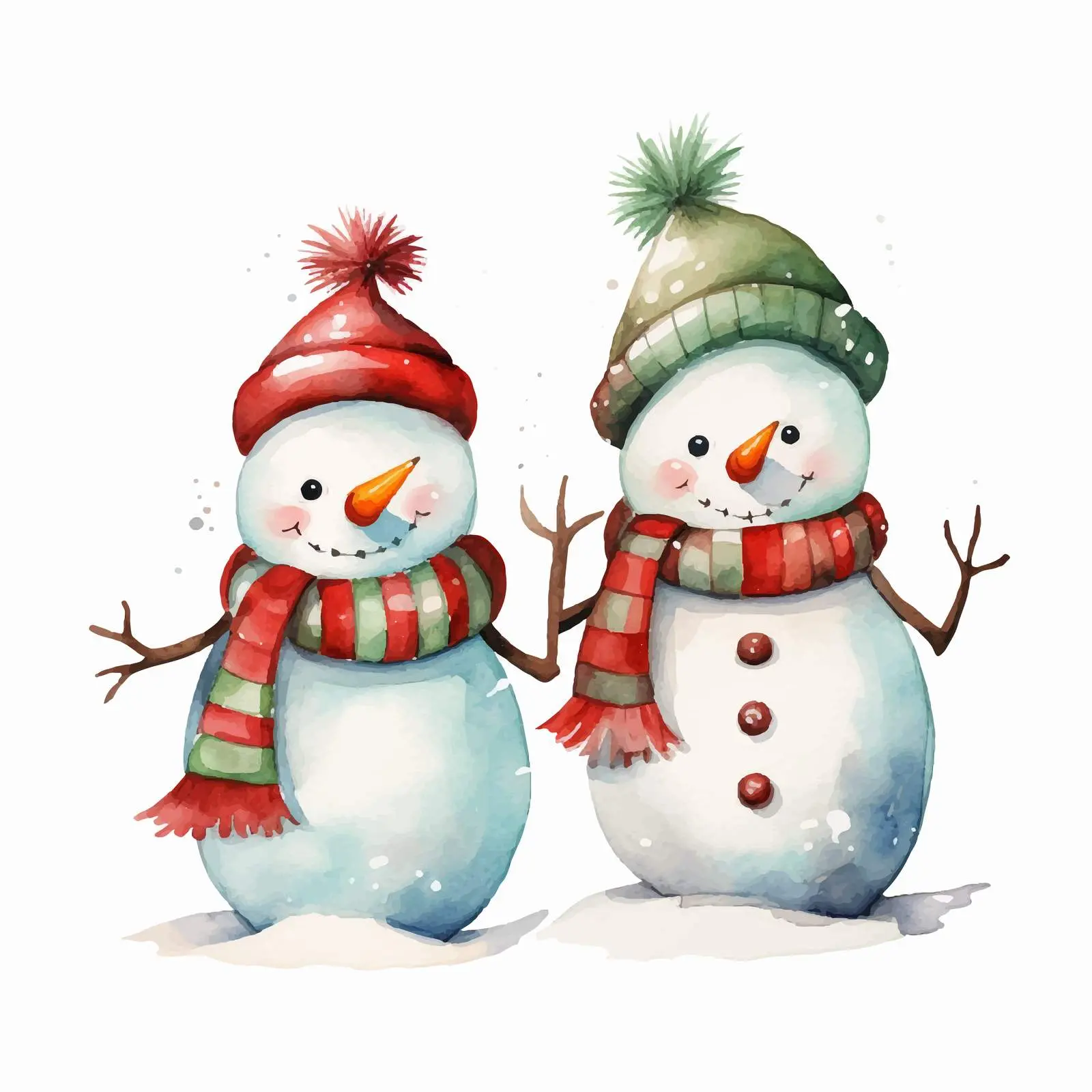 Cute Cartoon Snowmen for Christmas Celebrations – free frosty image from Dotvec