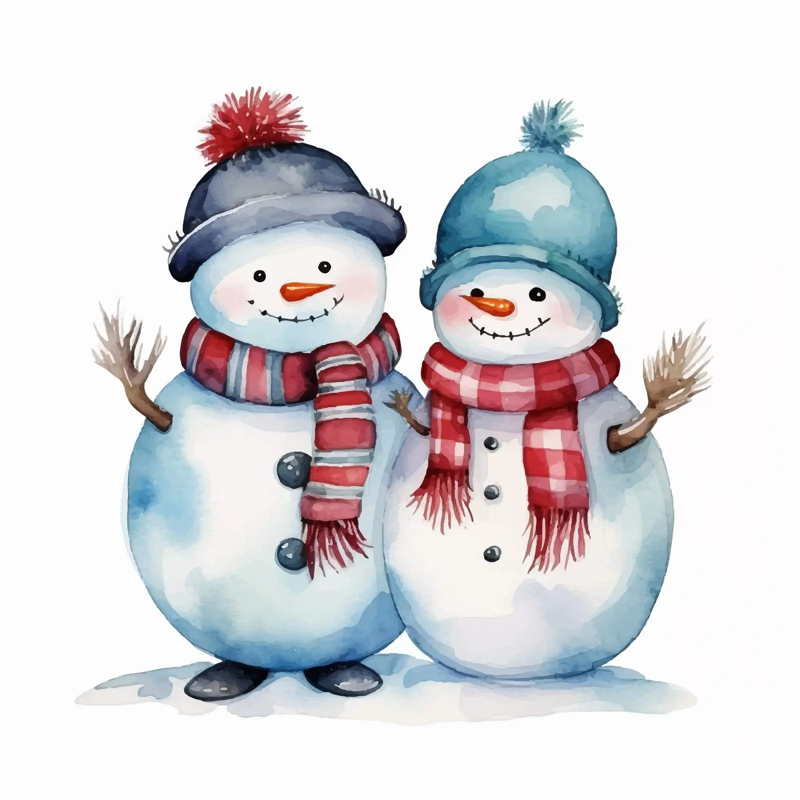 Cute Cartoon Snowmen for Christmas Celebrations – free laughing image from Dotvec