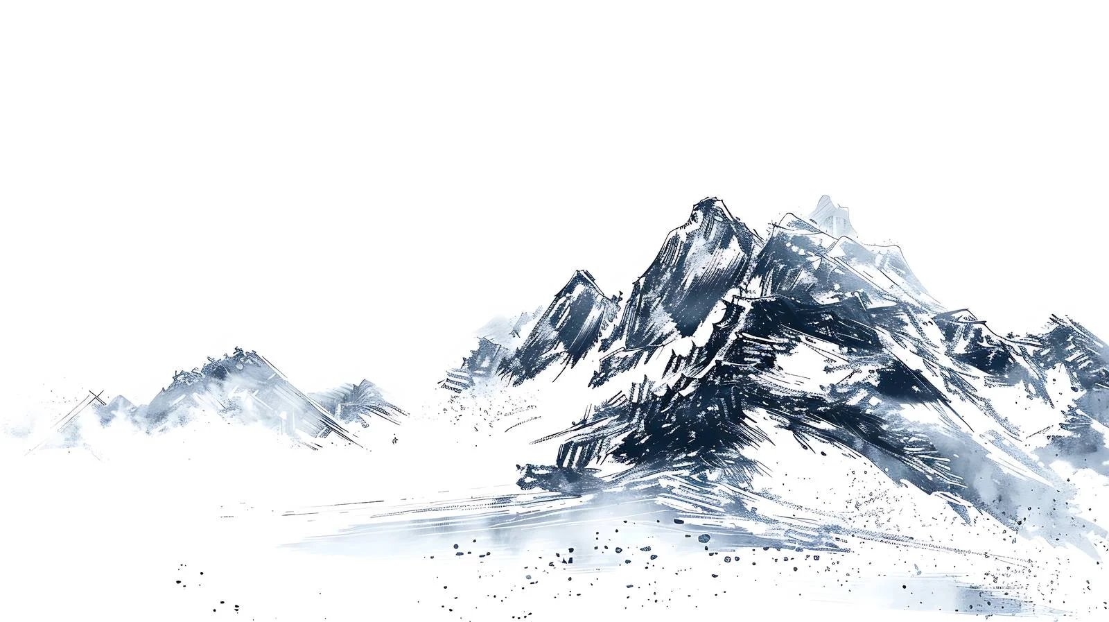 Haizi Mountain Snowy Sketch Illustration — free download from Dotvec