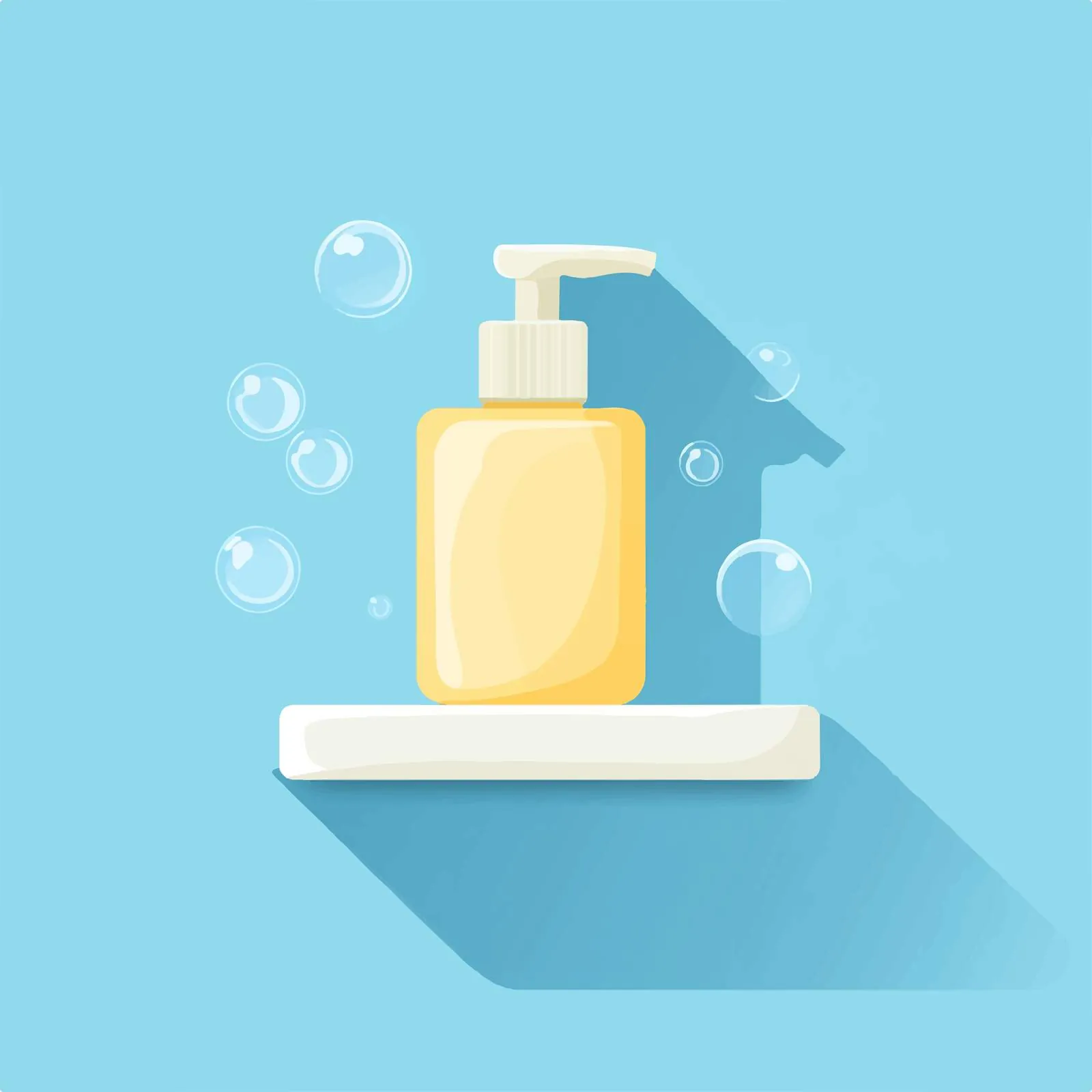 Flat Soap Icon with Long Shadow on Blue Background — free download from Dotvec