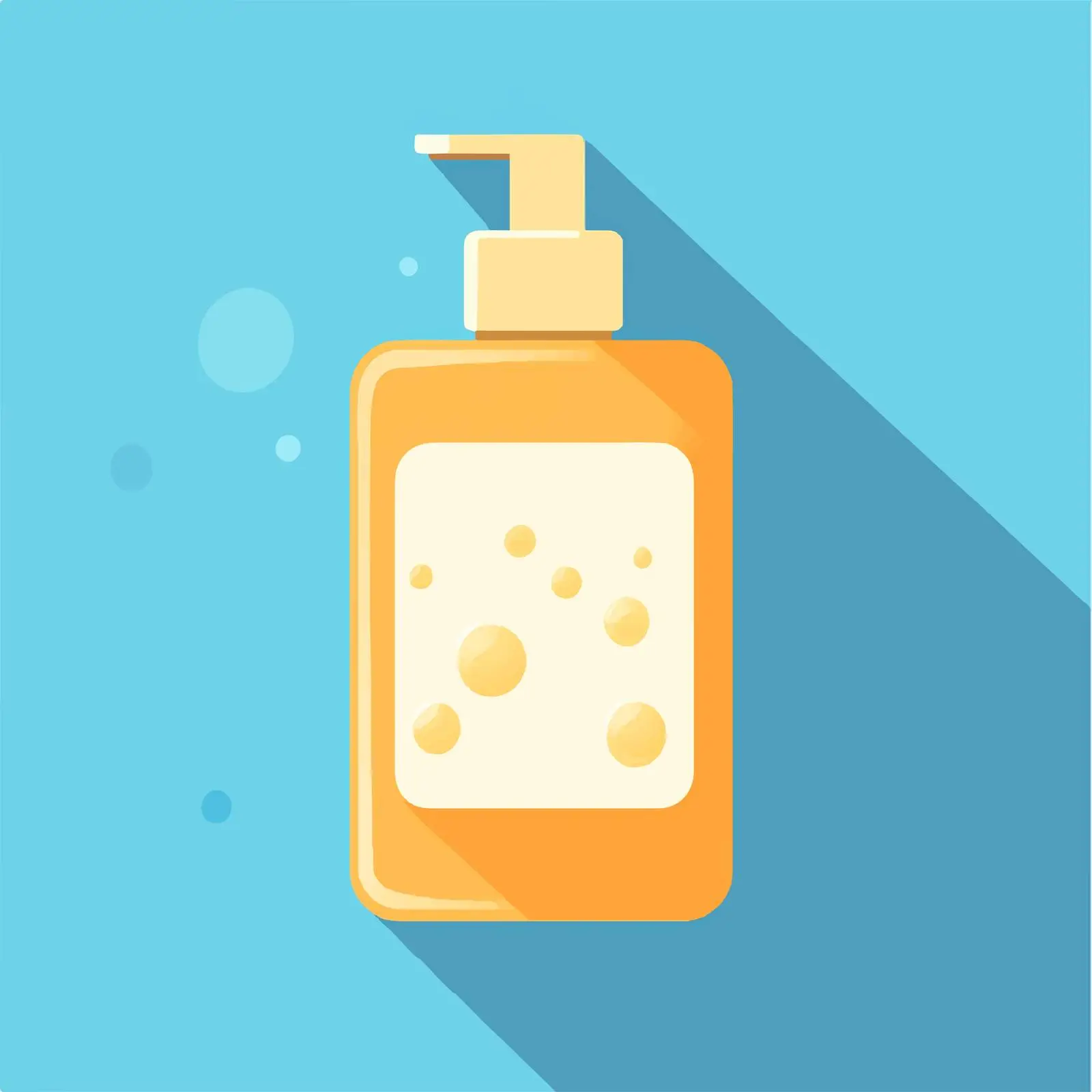 Flat Soap Icon with Long Shadow on Blue Background — free download from Dotvec