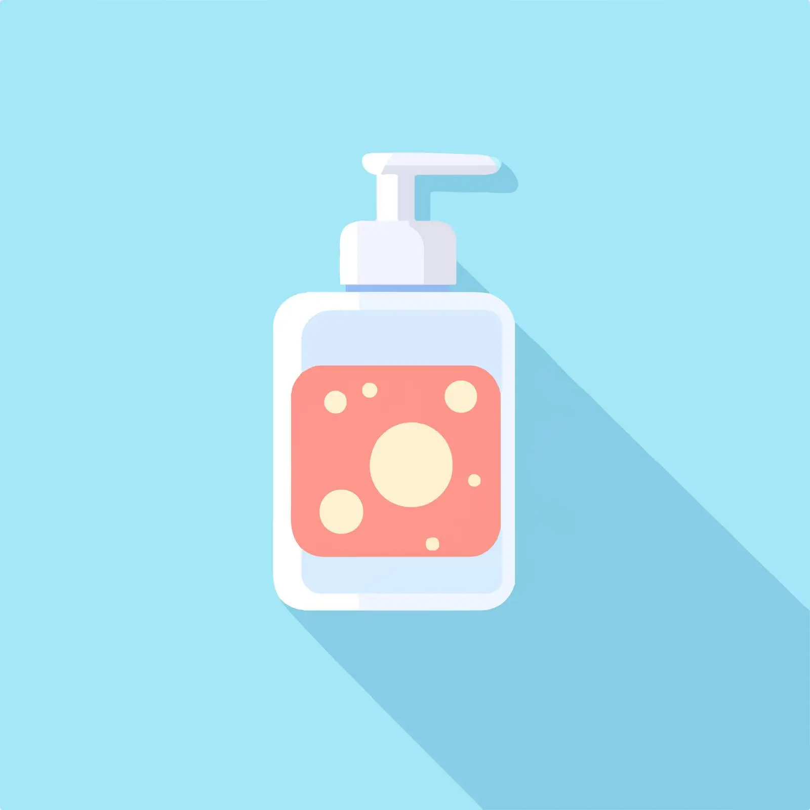Flat Soap Icon with Long Shadow on Blue Background — free download from Dotvec
