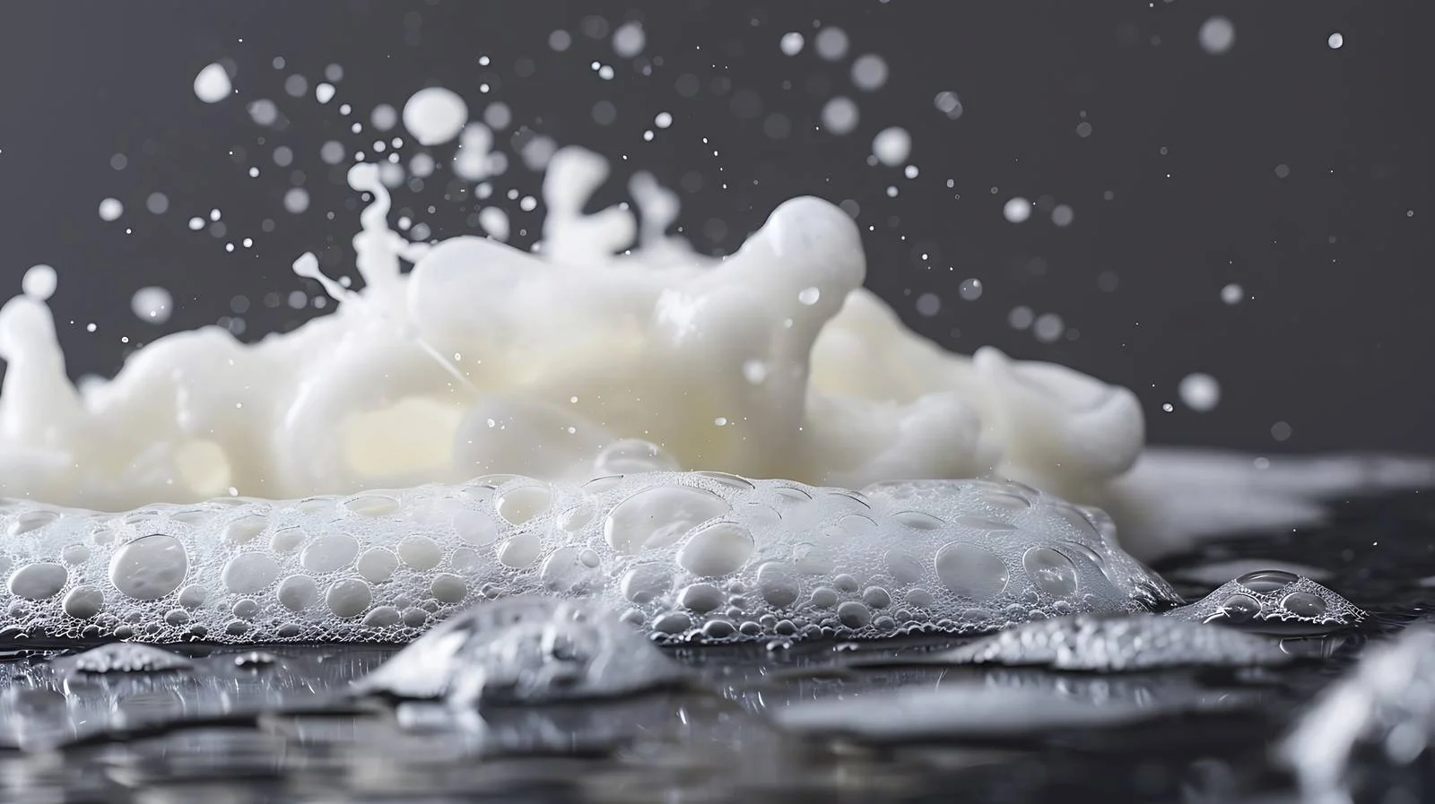 Elegant Soap Suds on Dark Surface — free download from Dotvec