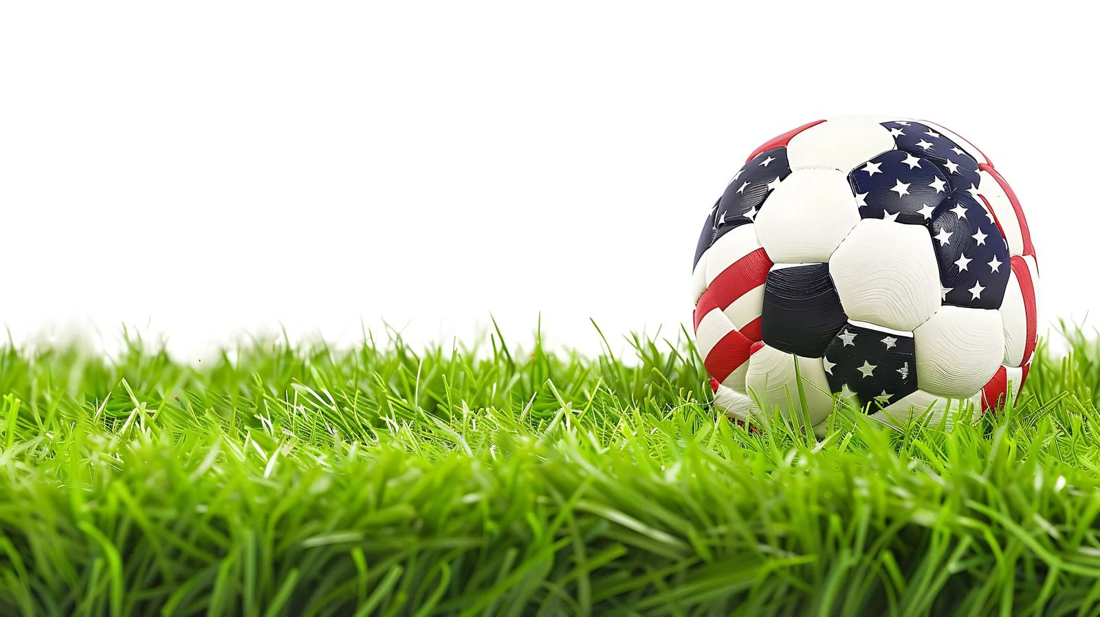 Patriotic Soccer Ball and American Flag on Field — free download from Dotvec