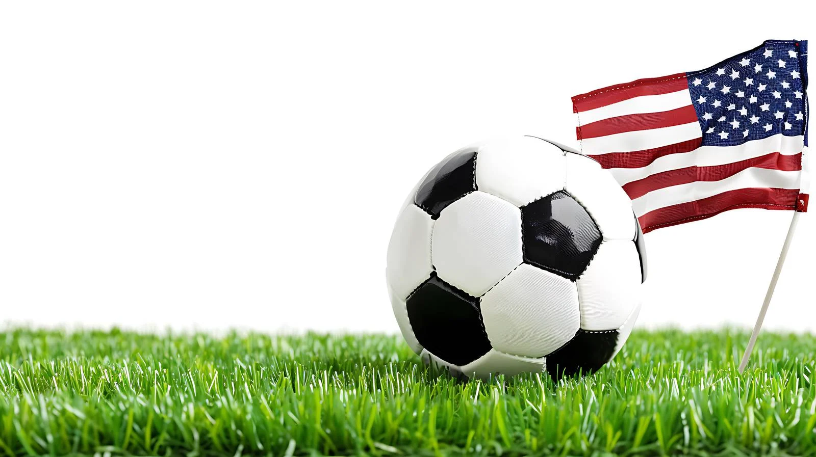 Patriotic Soccer Ball on Green Field — free download from Dotvec