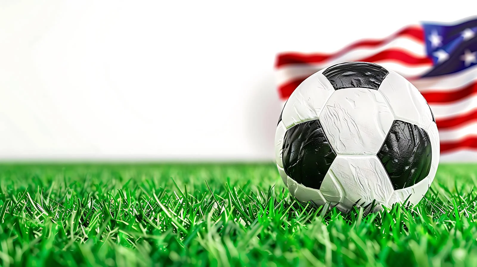 Patriotic Soccer Ball on Grass Field — free download from Dotvec