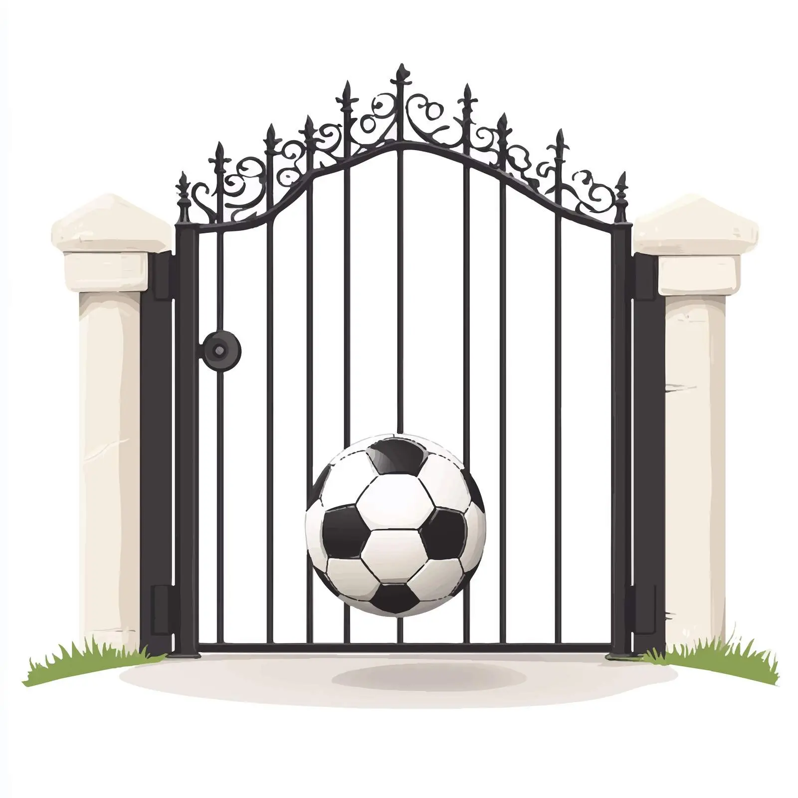 Soccer Ball and Goal Vector Composition — free download from Dotvec