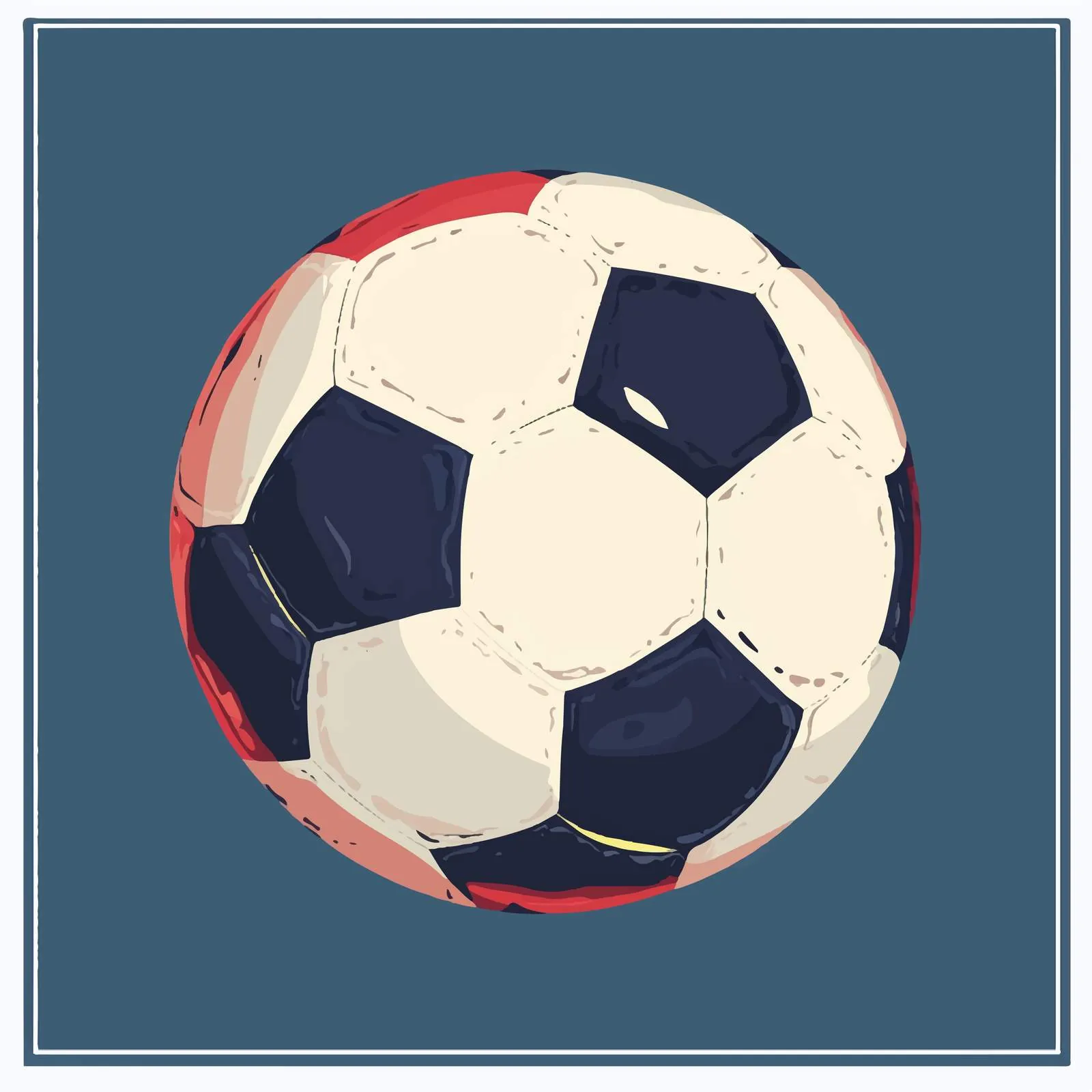 Soccer Ball Flat Vector Illustration in Frame — free download from Dotvec