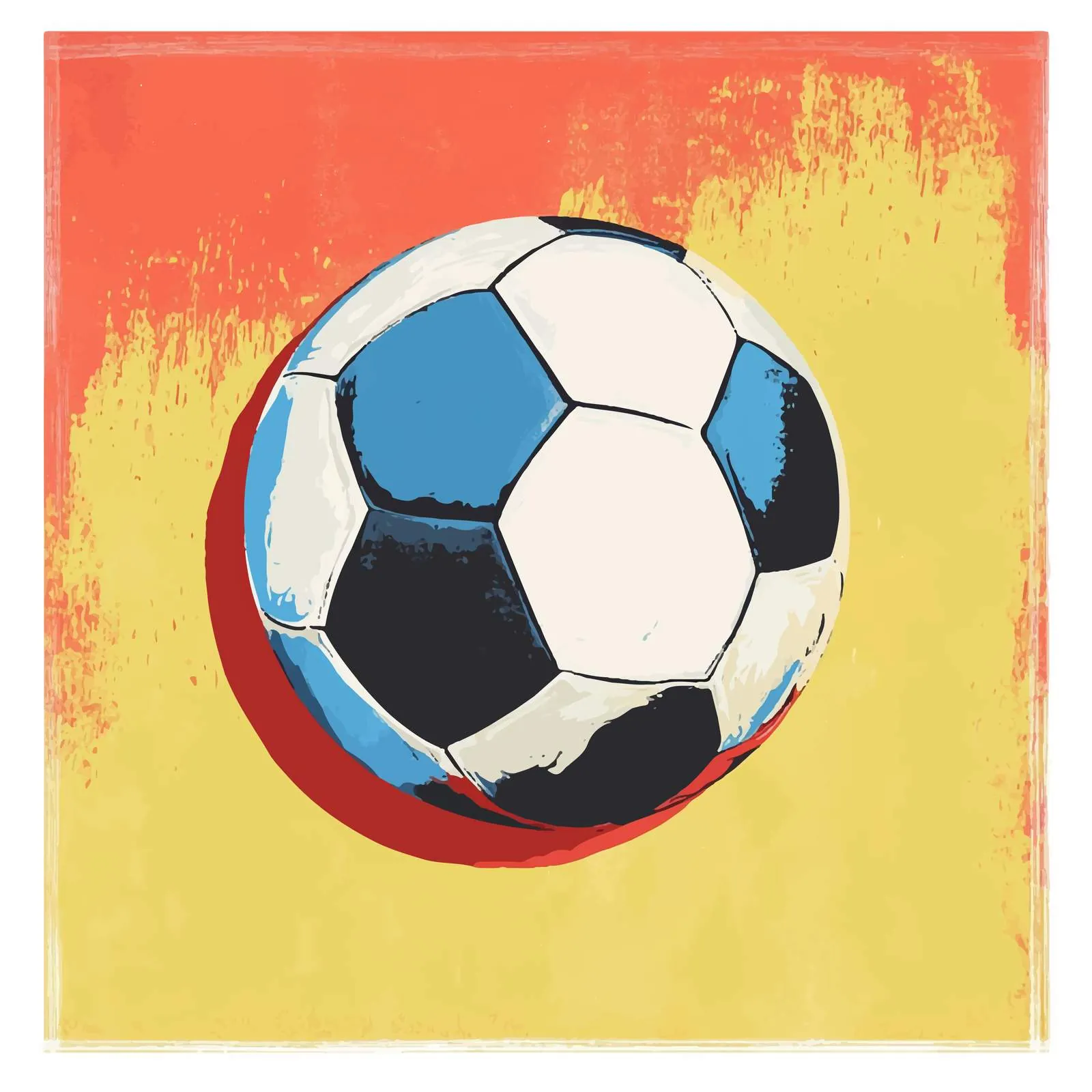 Flat Vector Illustration of a Framed Soccer Ball — free download from Dotvec