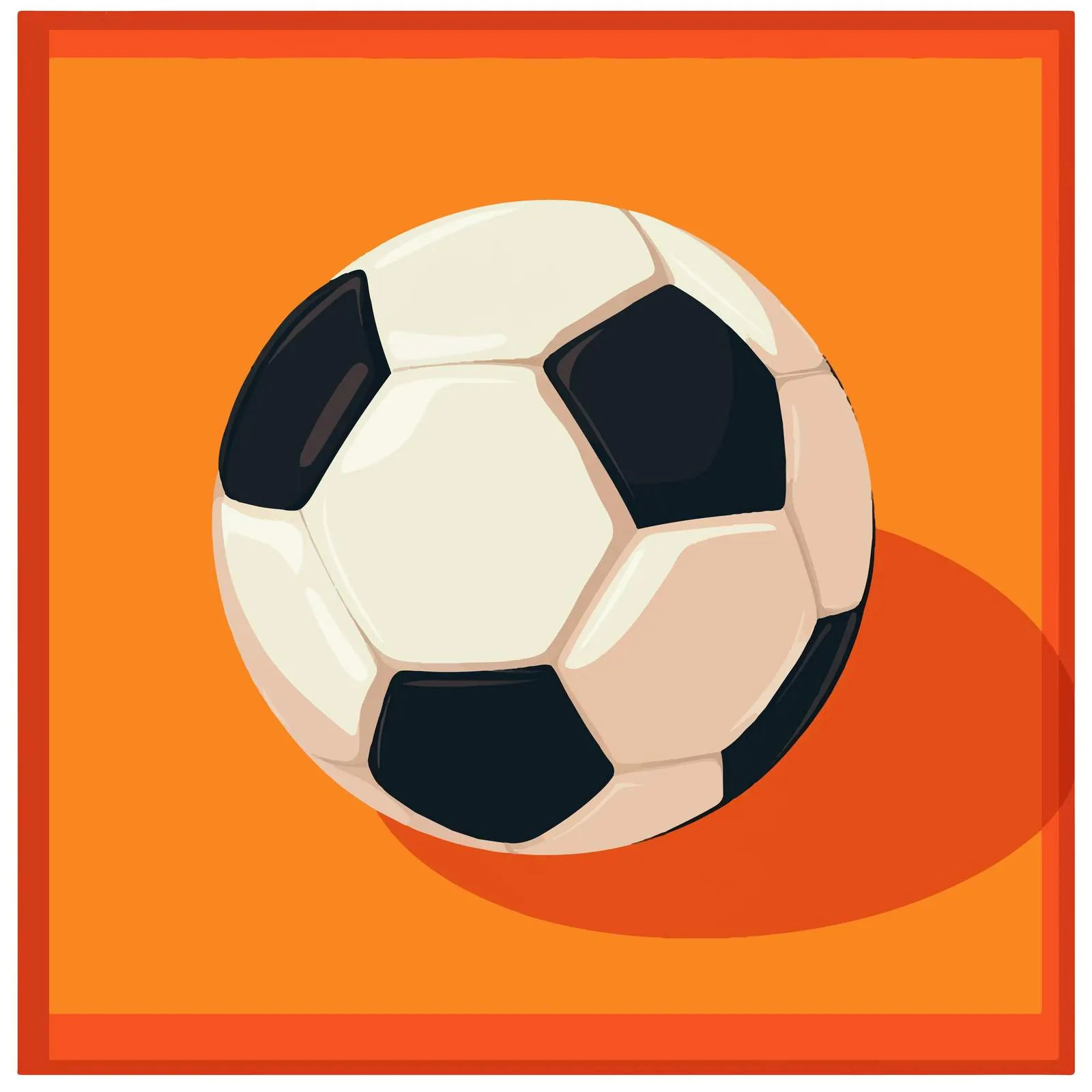 Soccer Ball Flat Vector Illustration in Frame — free download from Dotvec