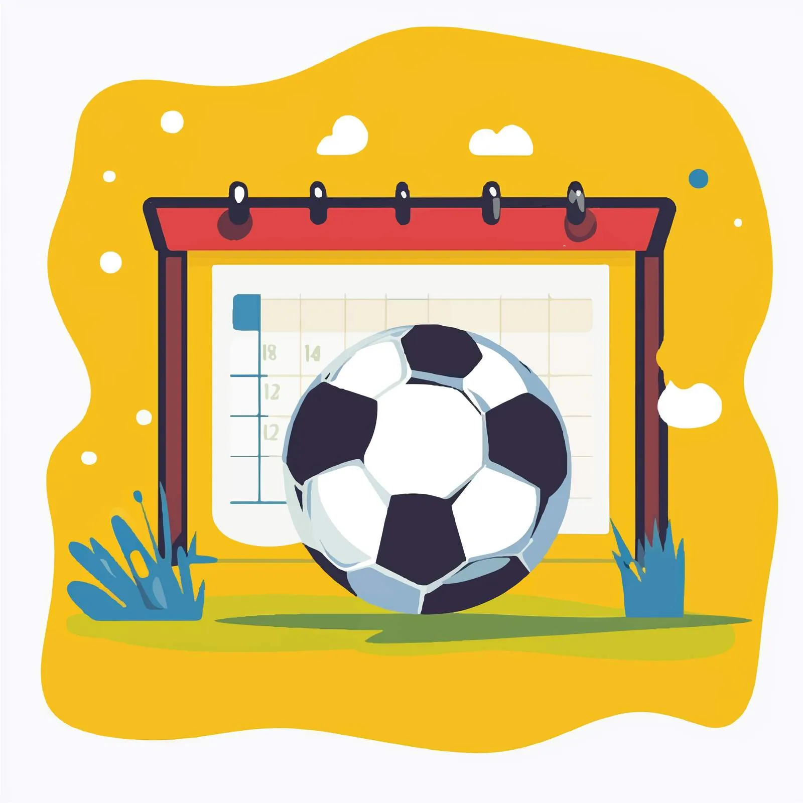 Soccer Calendar Reminder Vector Illustration — free download from Dotvec