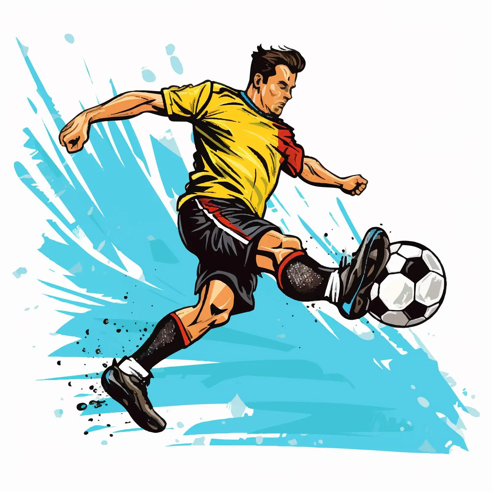 Cartoon Soccer Football Kick in the Sky — free download from Dotvec