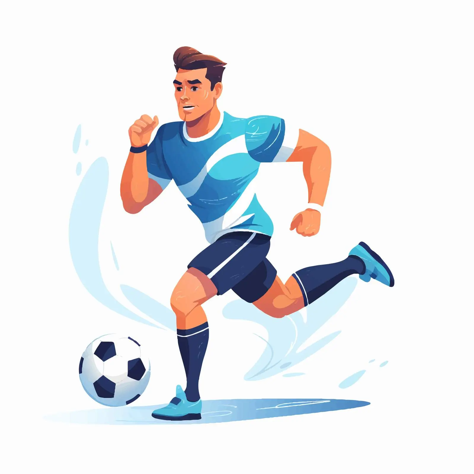 Soccer Player Running with Ball Vector Illustration — free download from Dotvec