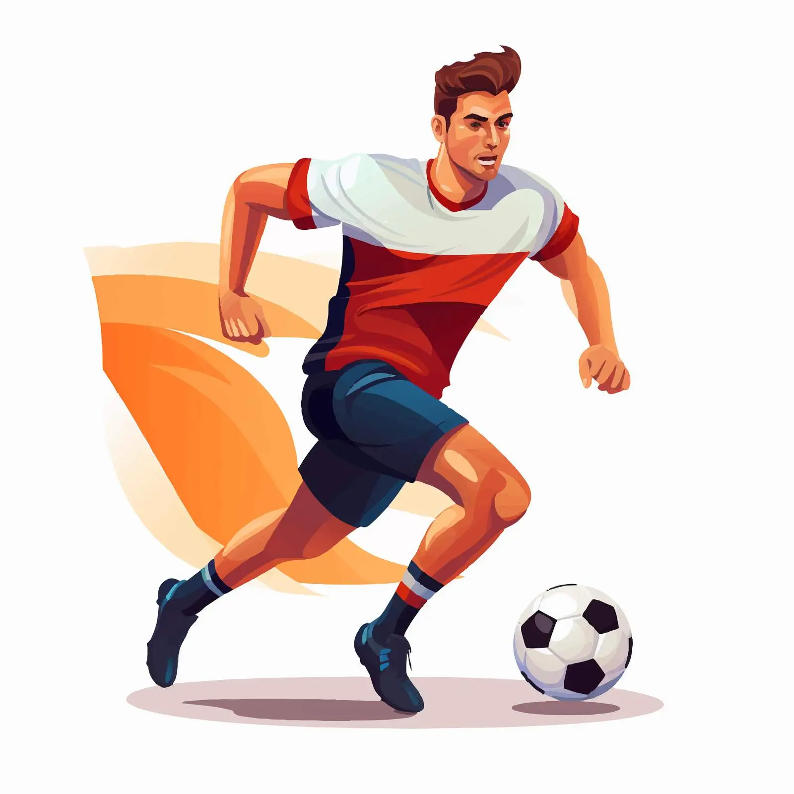Soccer Player Running with Ball Vector Art — free download from Dotvec