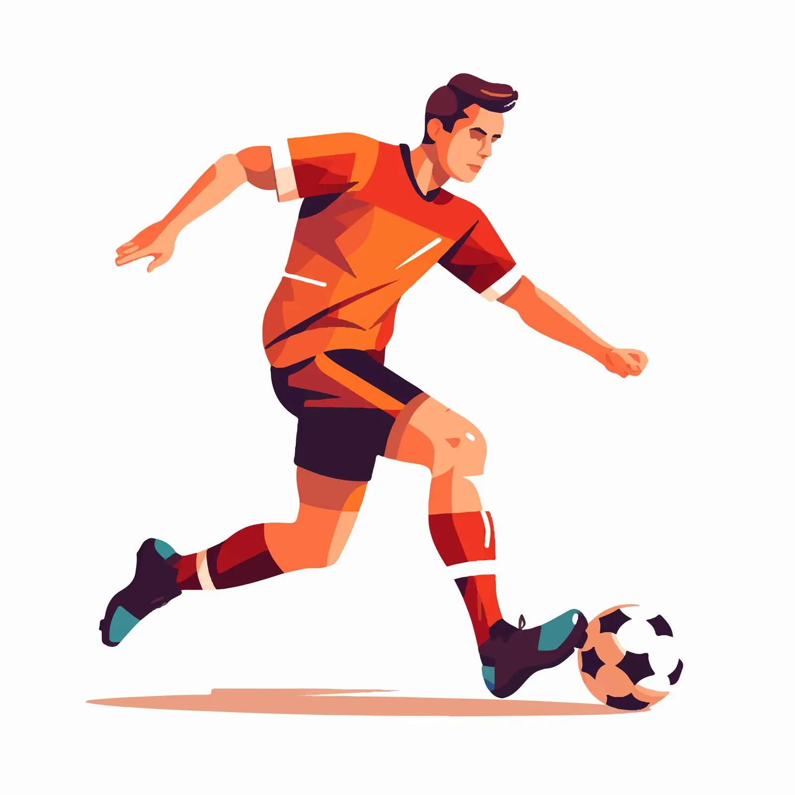 Soccer Player Kicking Ball in Uniform Vector — free download from Dotvec