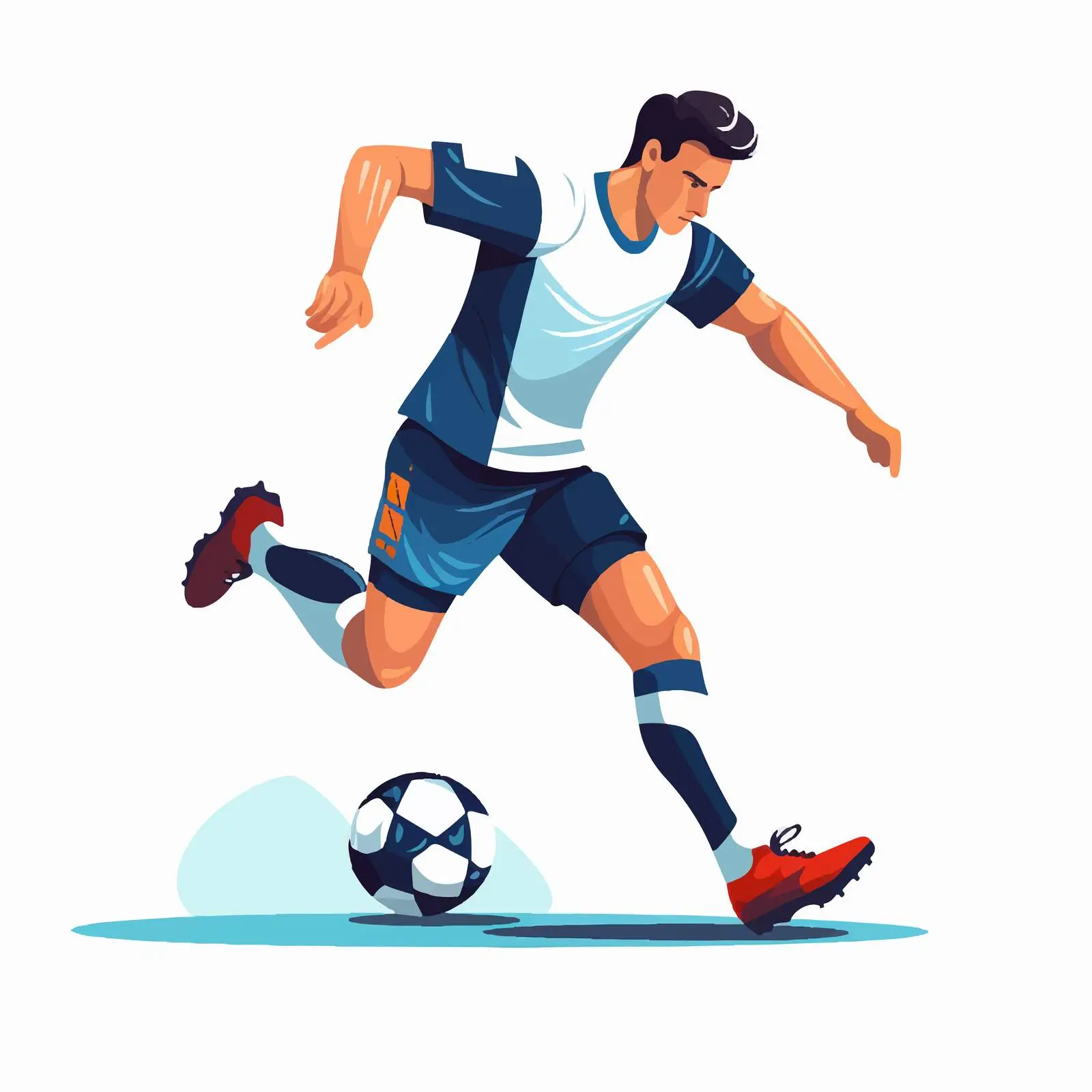 Soccer Player Kicking Ball in Uniform — free download from Dotvec