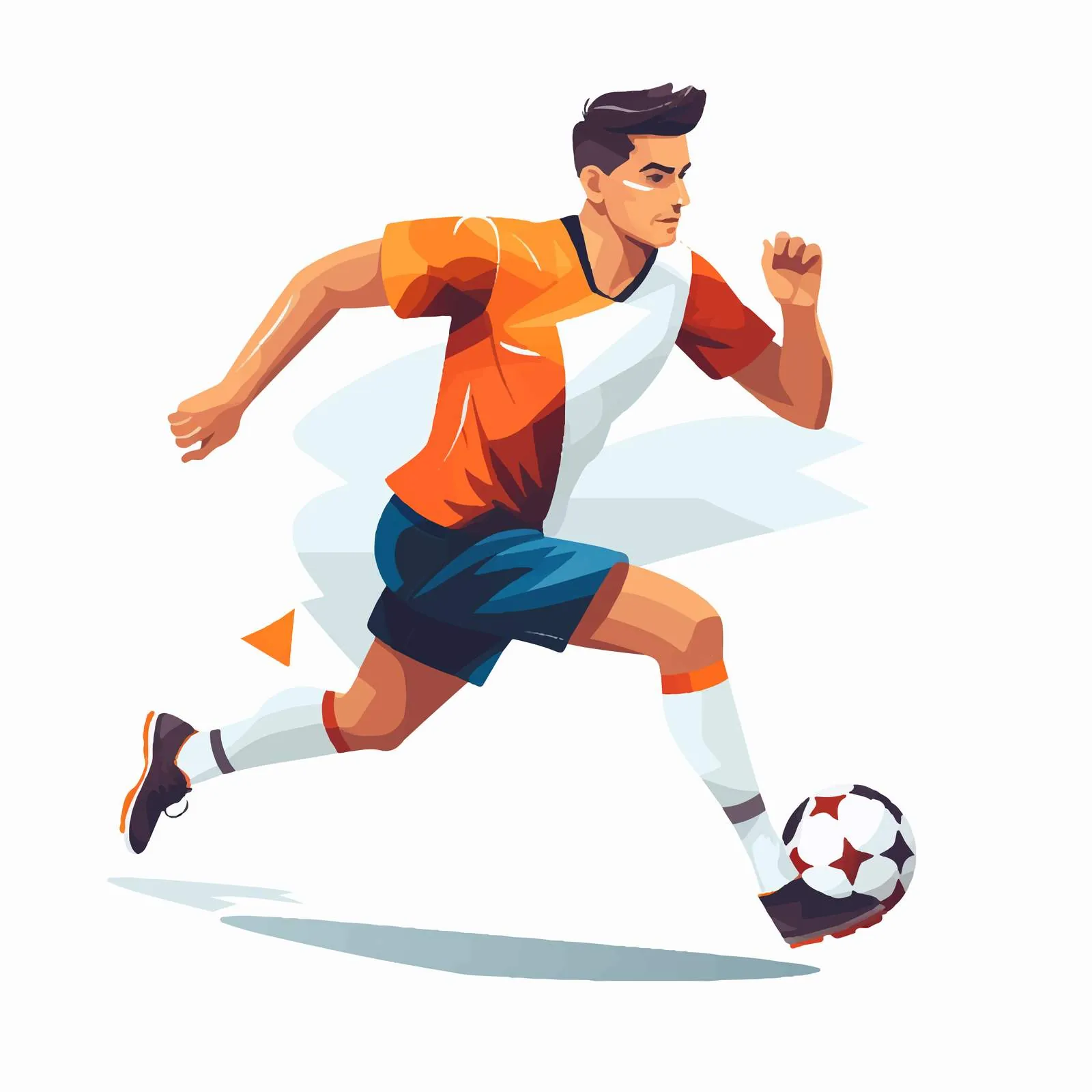 Man Soccer Player Hitting Football Vector — free download from Dotvec