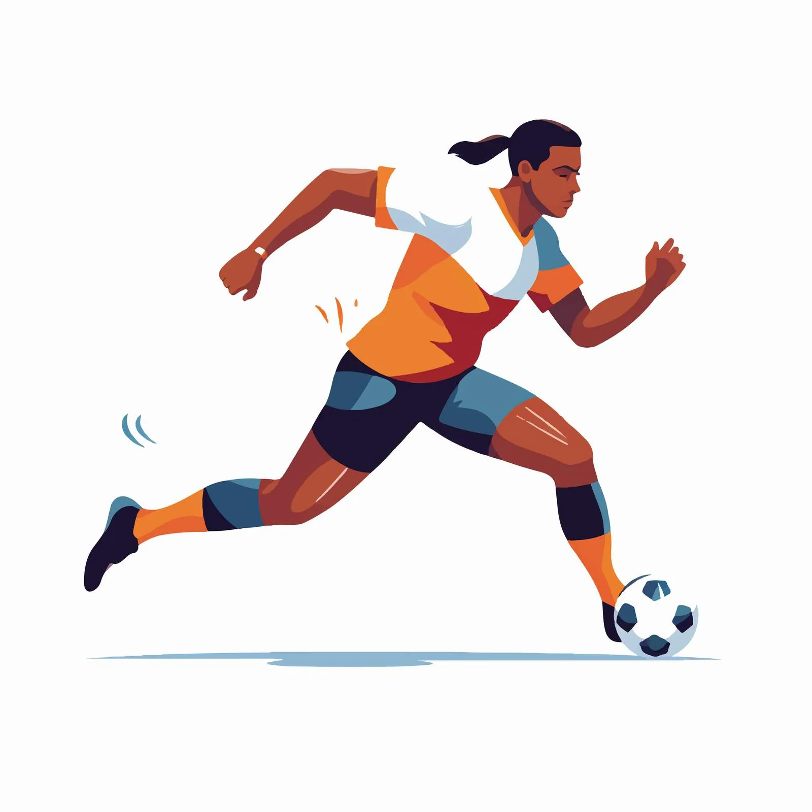 Male Soccer Player Kicking Football Vector Art — free download from Dotvec