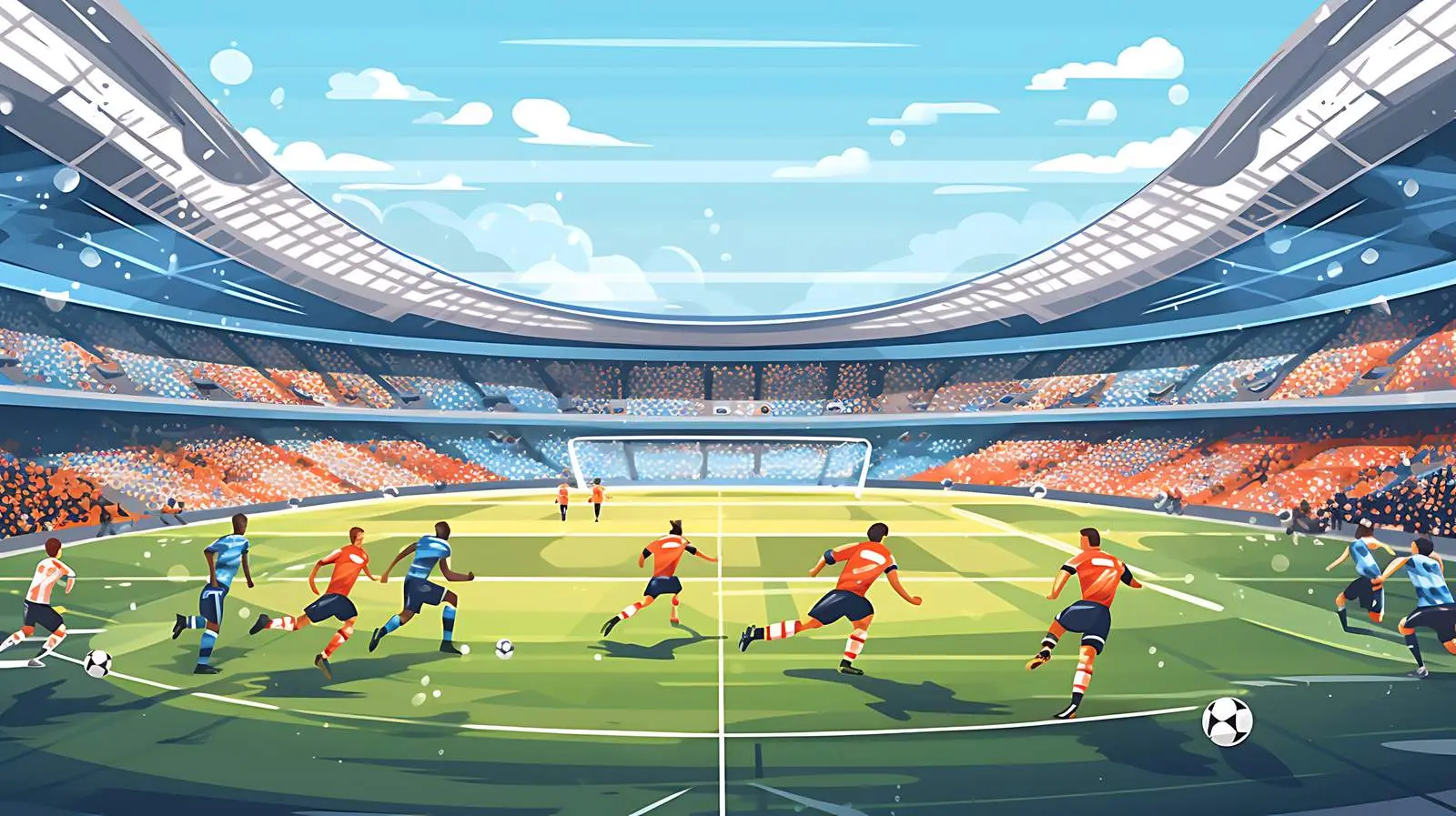 Soccer Match Team Players Stadium View — free download from Dotvec
