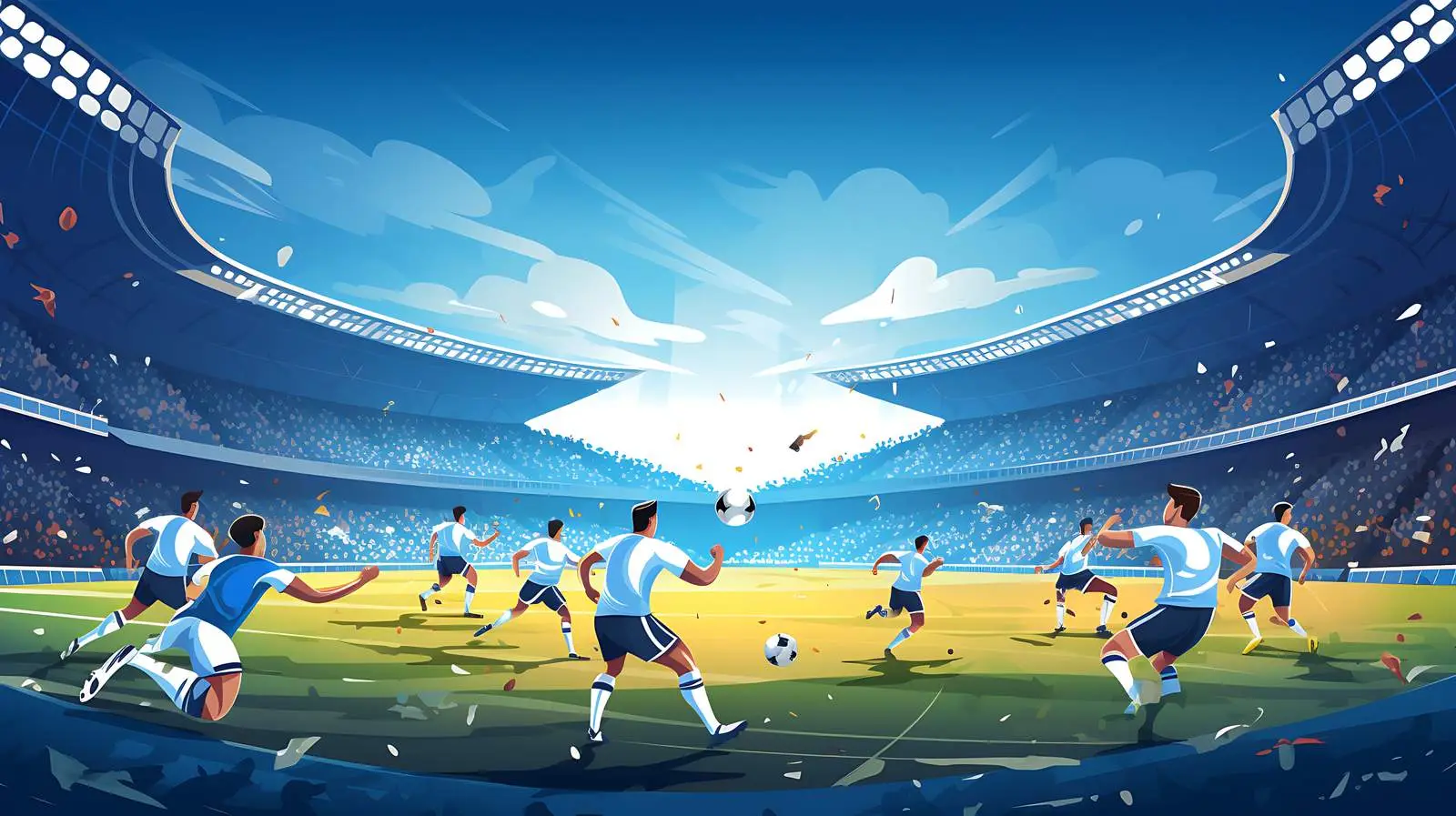 Soccer Players in Stadium: Team Action — free download from Dotvec