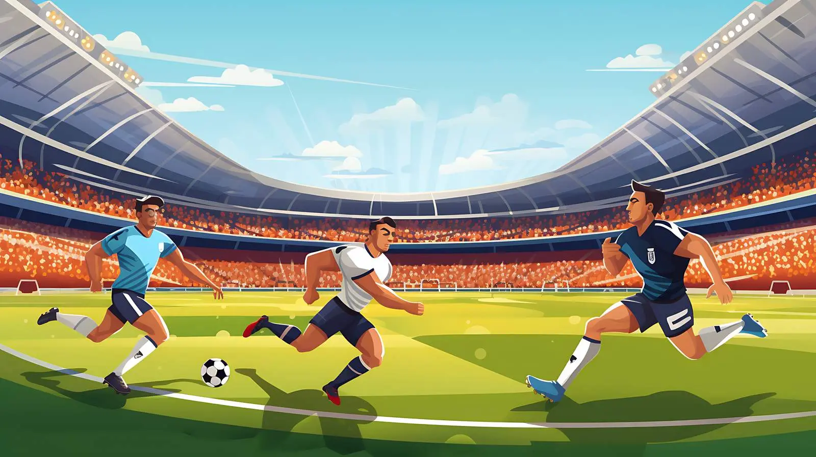 Football Players in Stadium Action — free download from Dotvec
