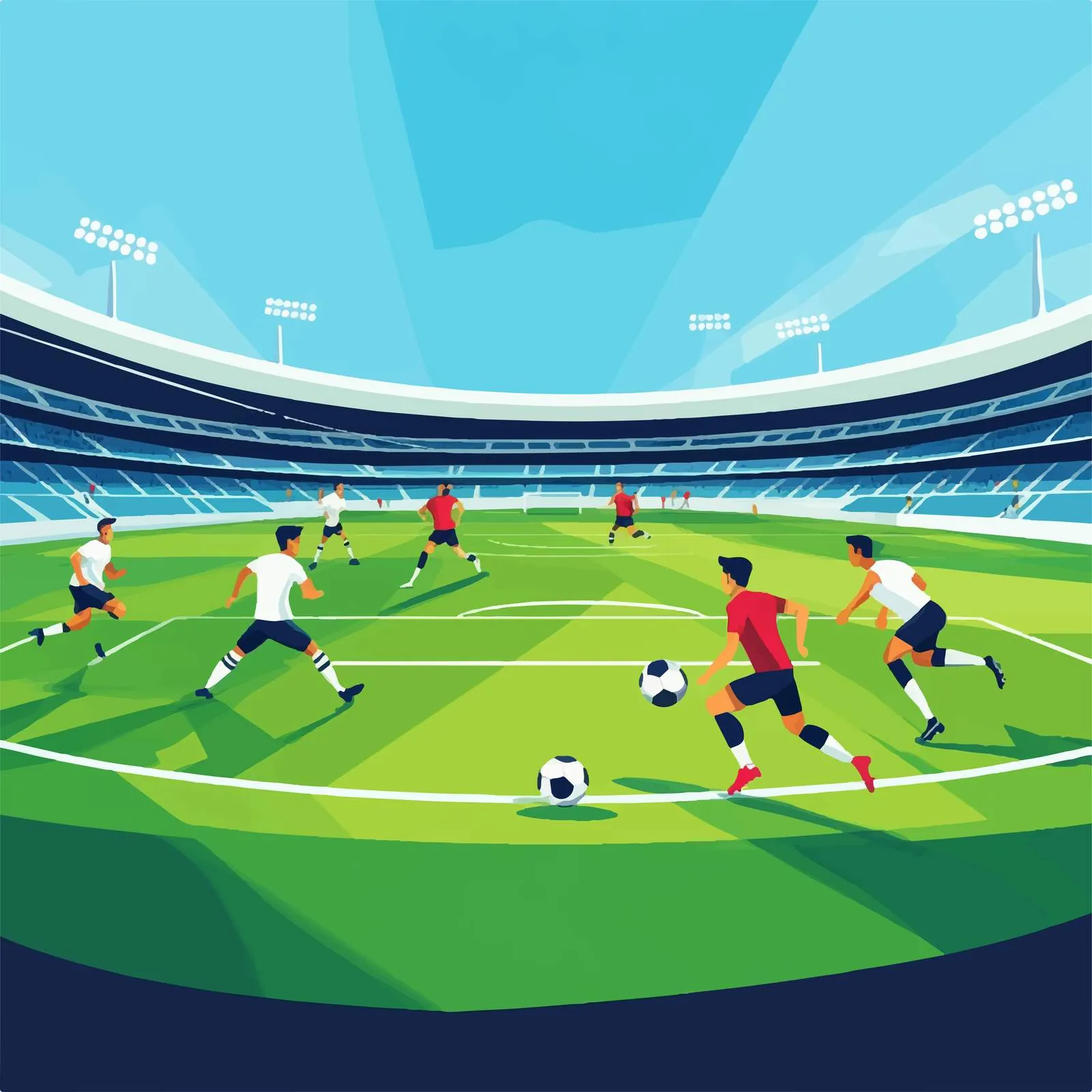 Soccer Players Competing with Ball at Stadium – free intensity image from Dotvec