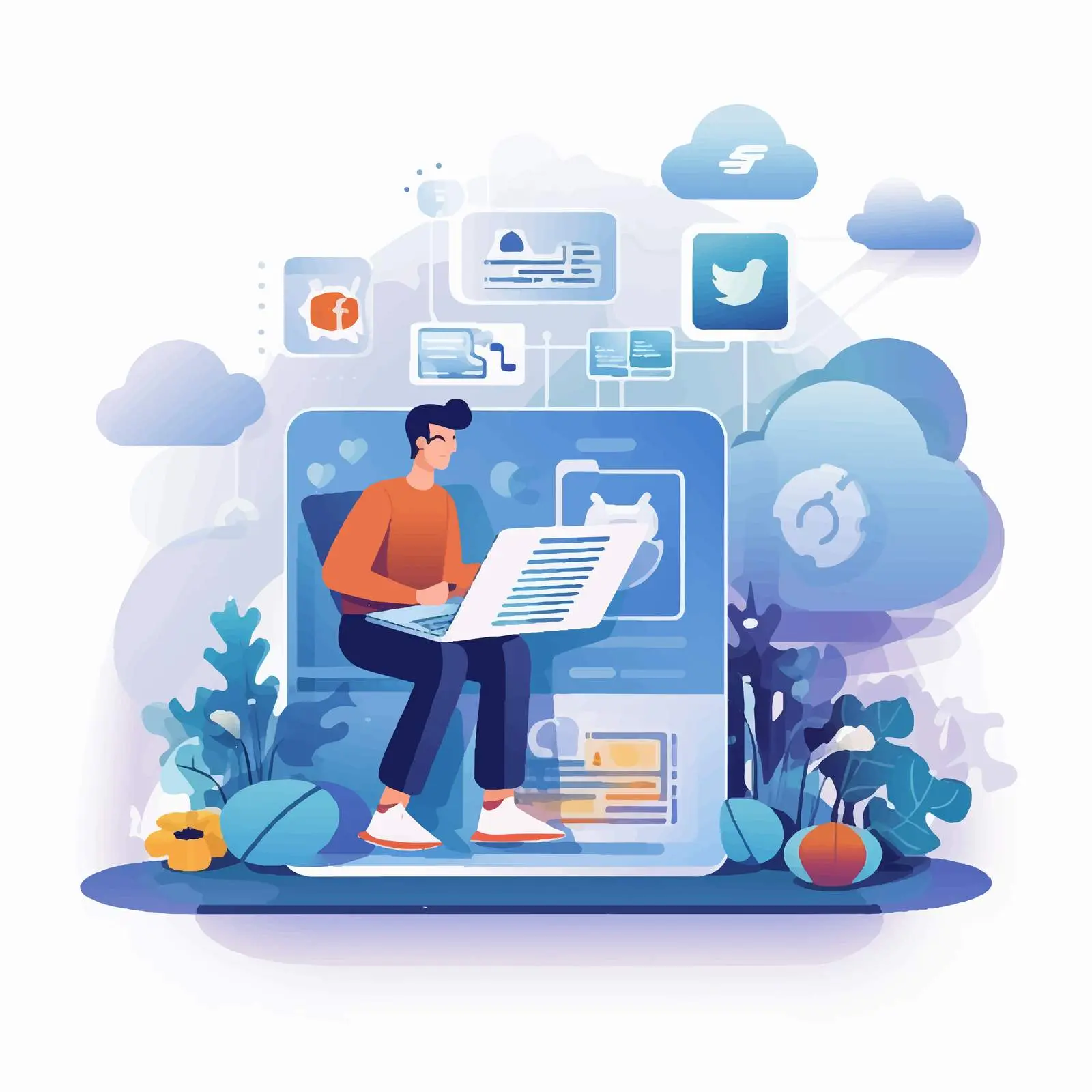 Social Media and Digital Marketing Vector Design — free download from Dotvec